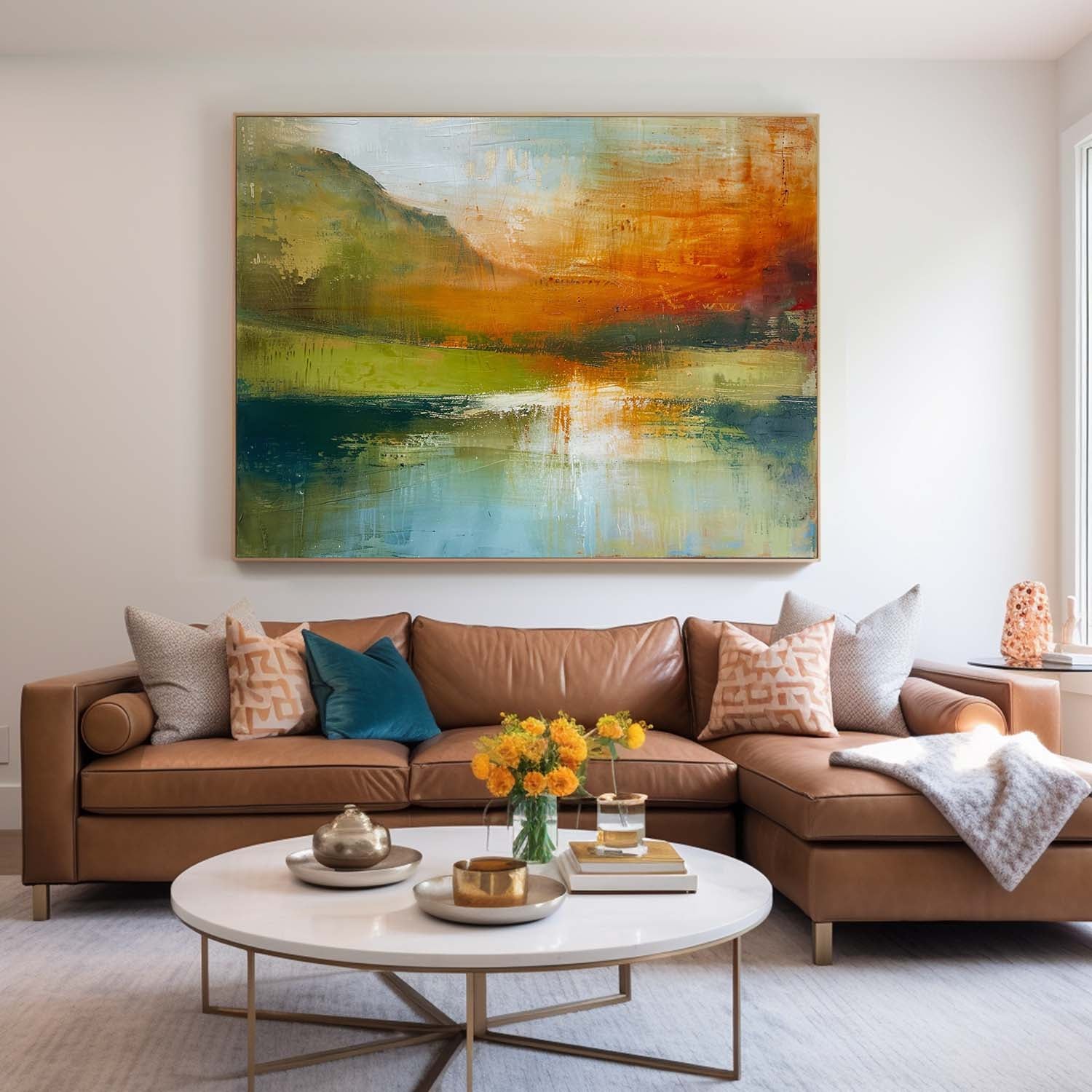 Wall Art Abstract Impressionist Soft Tone Mountain