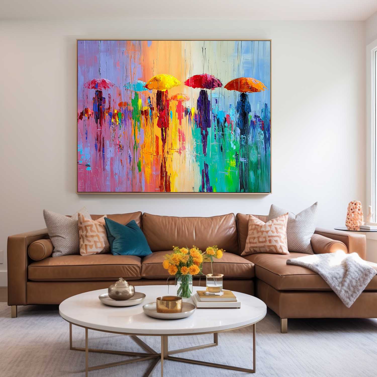Wall Art People Subtle Watercolor Wash Maximalist