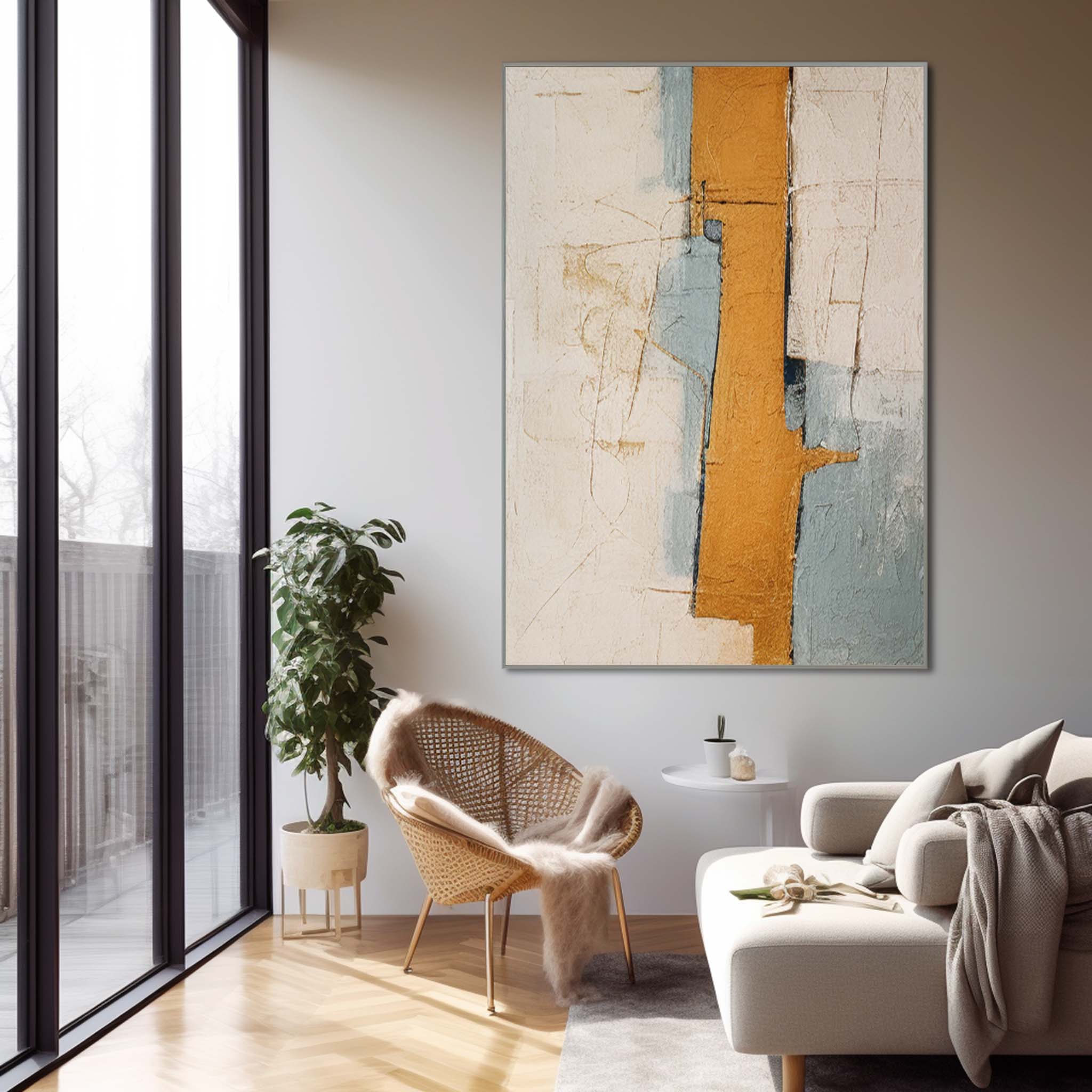 Wall Art Wabi-Sabi Block Abstract Minimalist
