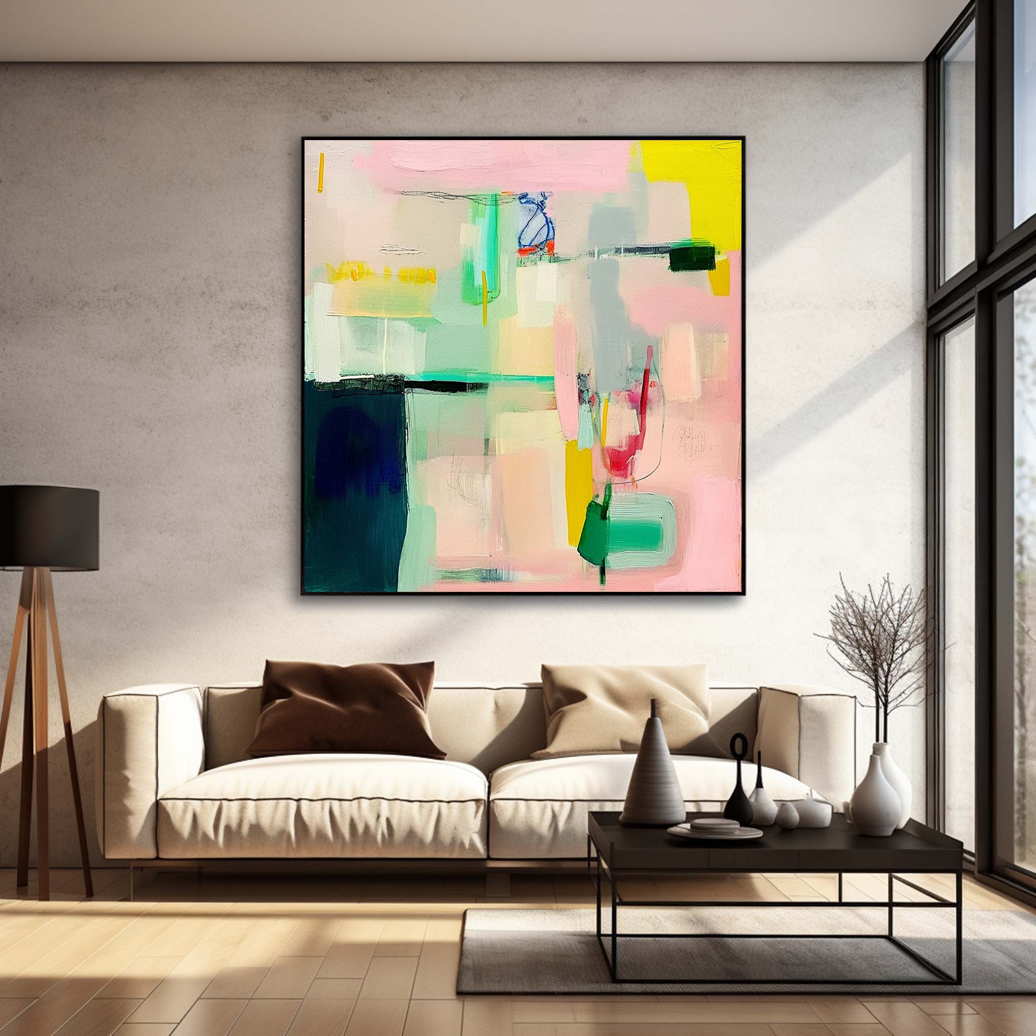 Wall Art Pastel Color Block Decor Abstract