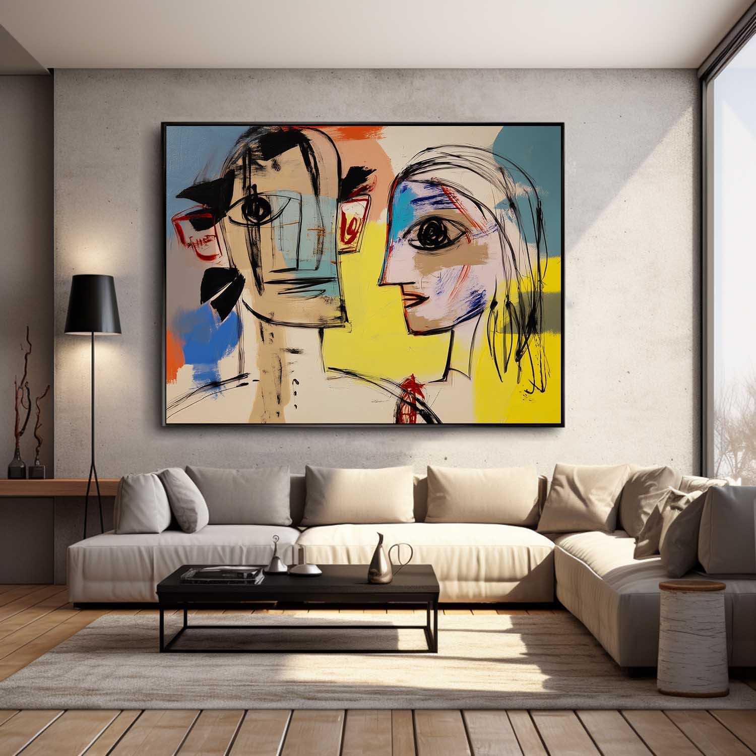 Wall Art Contemporary Cubist Figure Illustration
