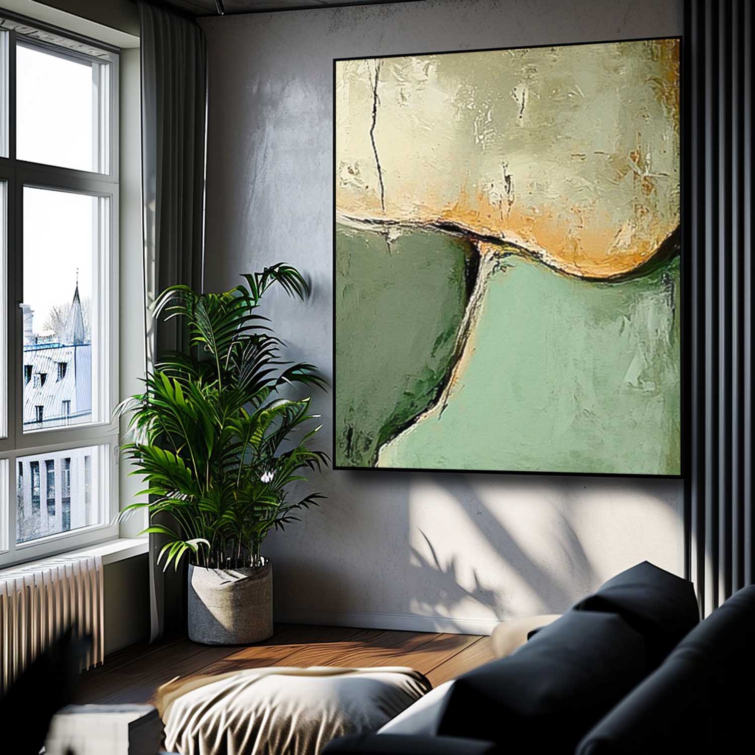 Wall Art Abstract Minimalist Riverside Landscape