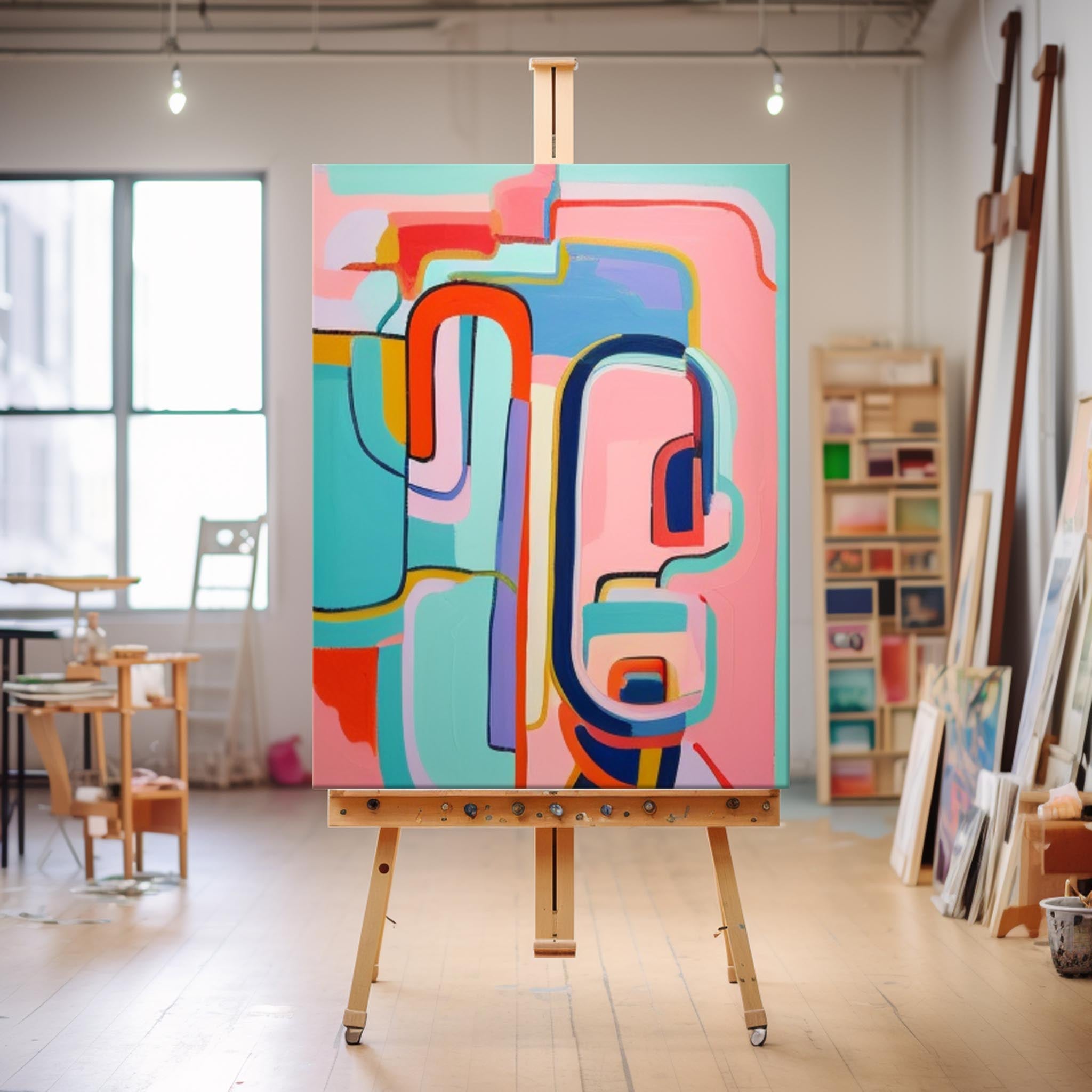 Wall Art Pink Abstract Atmosphere Pastel Pop
