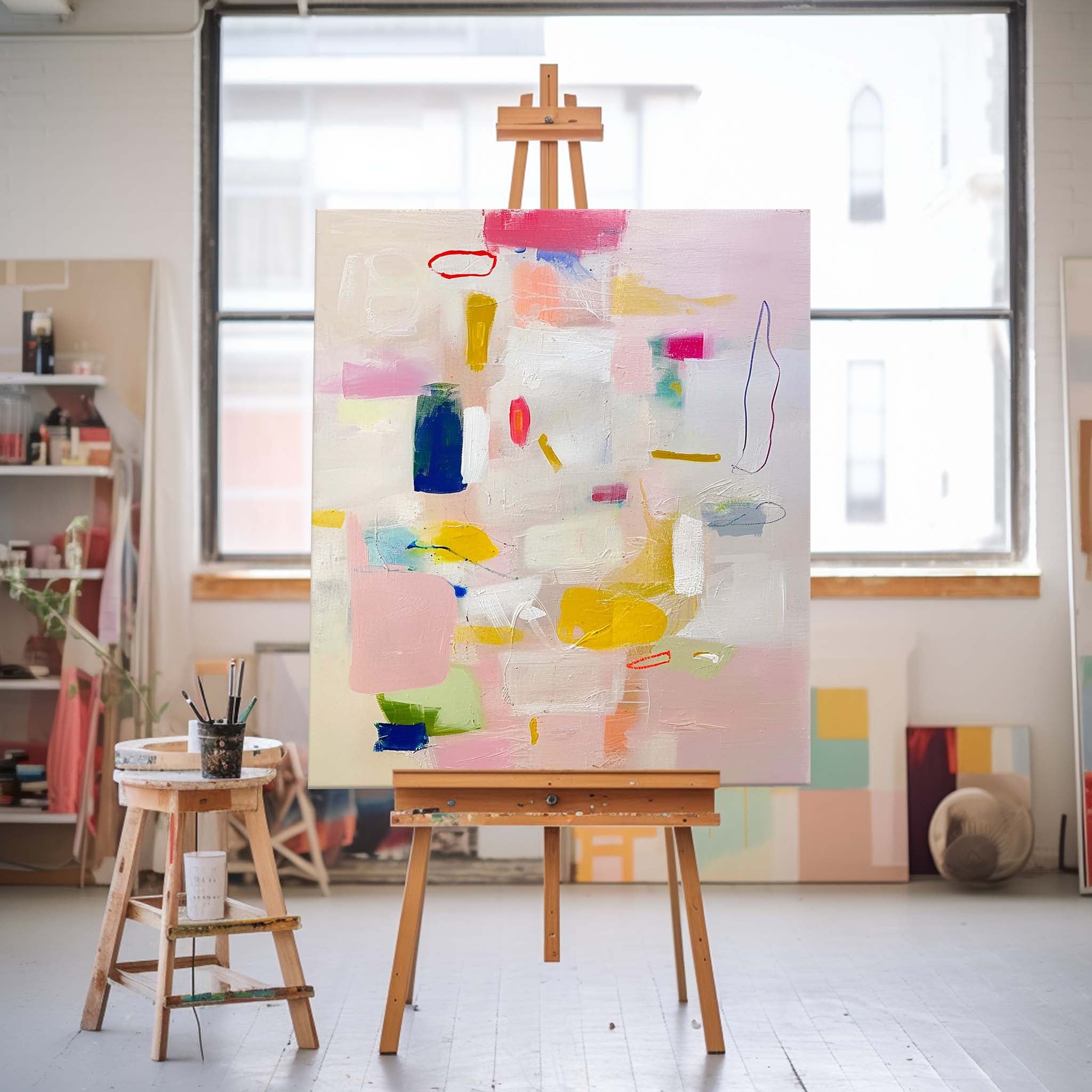 Wall Art Impasto Abstract Block Atmosphere