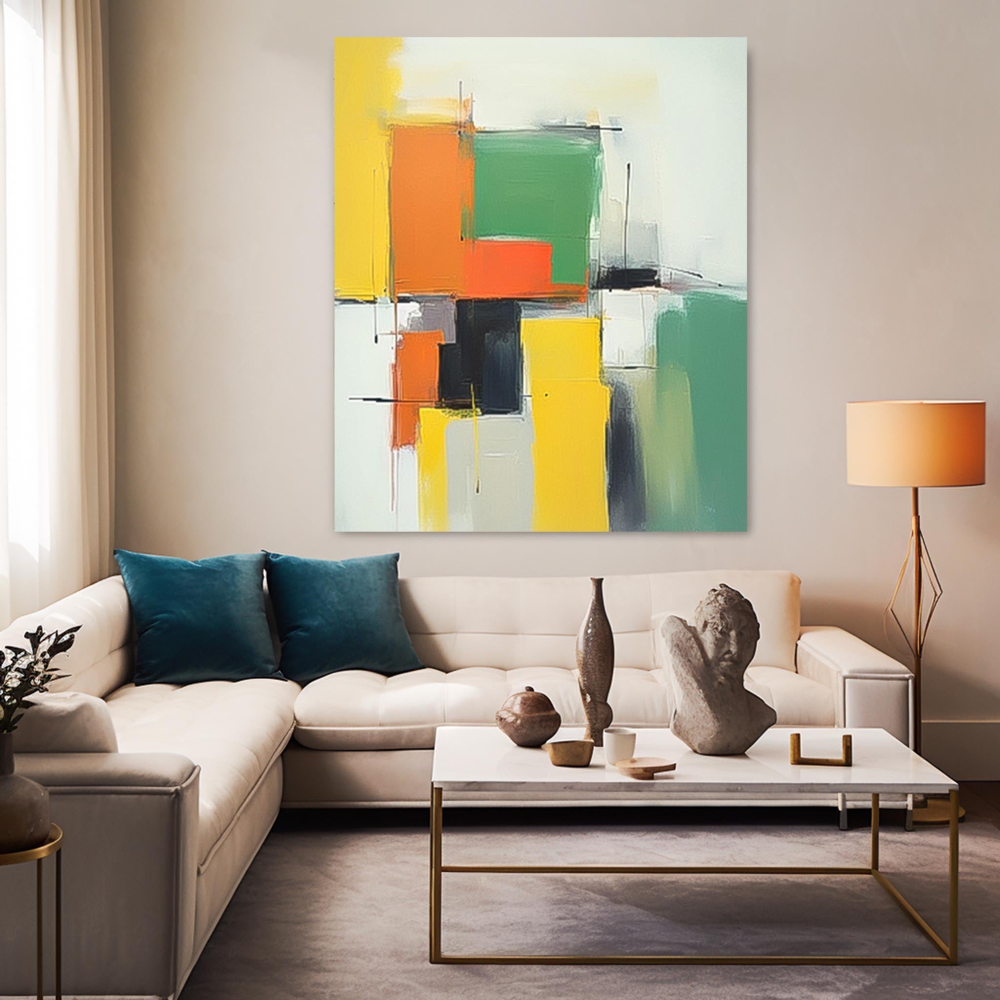 Wall Art Geometric Abstract Serene Calm Painterly