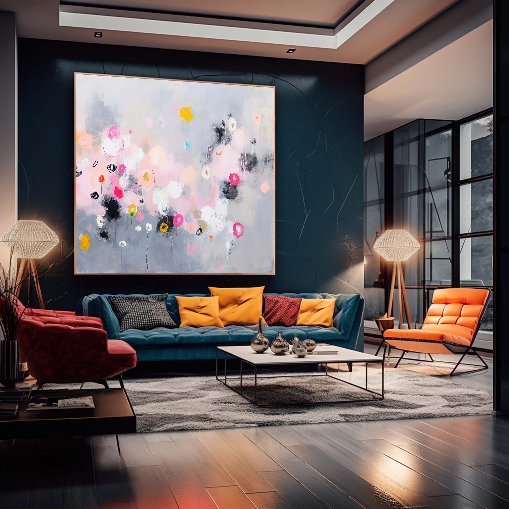 Abstract Canvas Art AB390 - Neutralighting