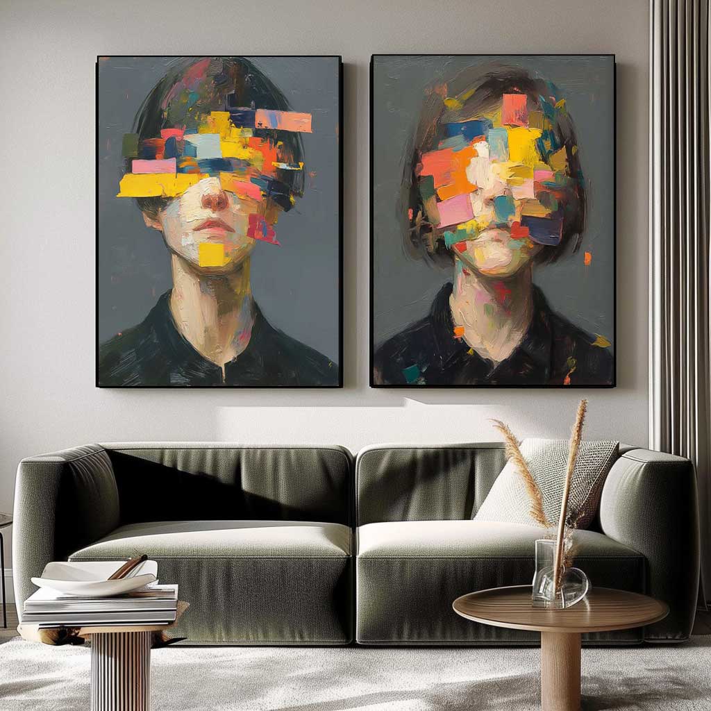 Wall Art Impasto People Vibrant Expressionist