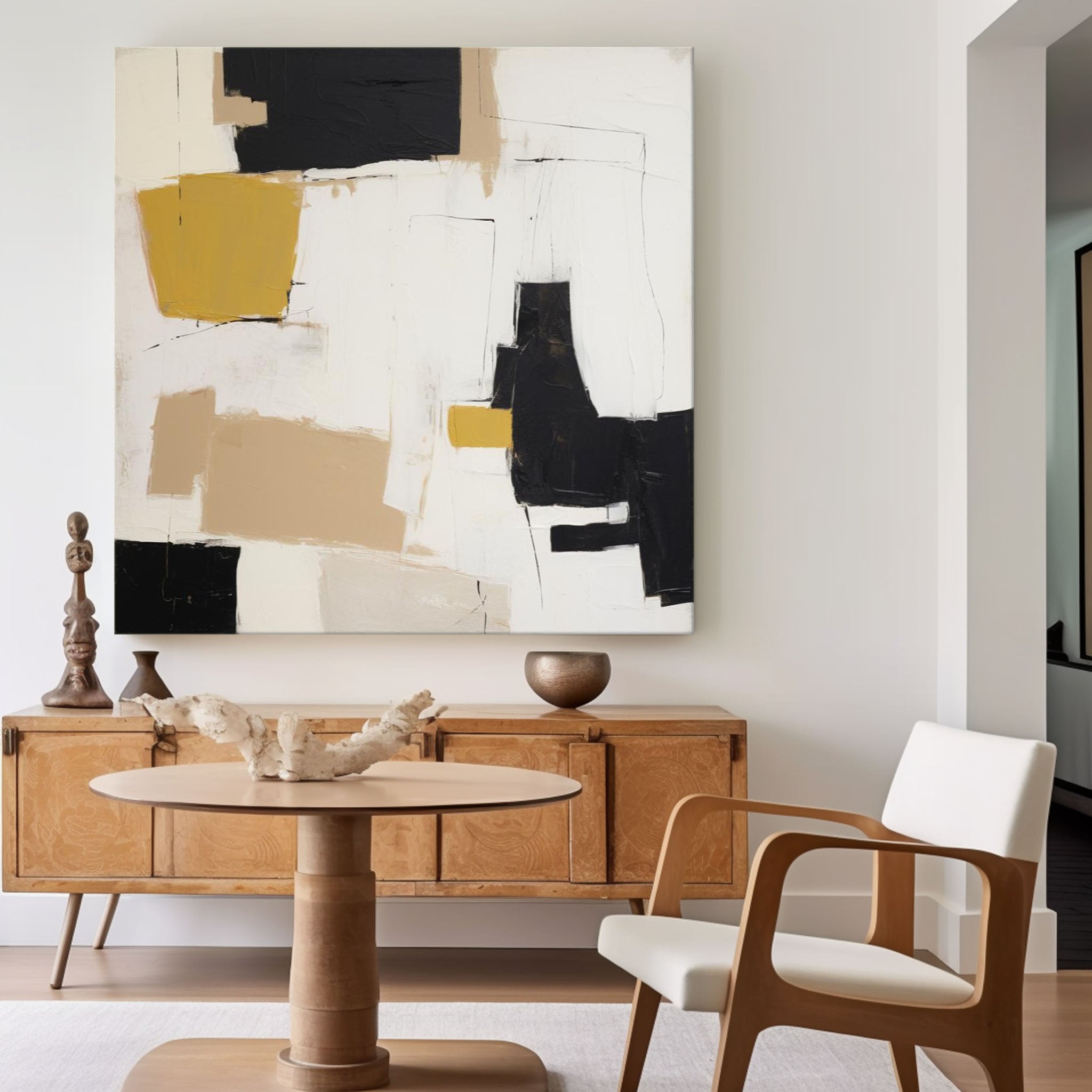 Wall Art Geometric Abstract Warm Irregular