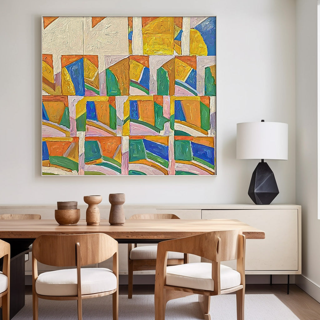 Wall Art Abstract Maximalist Color Block Grid