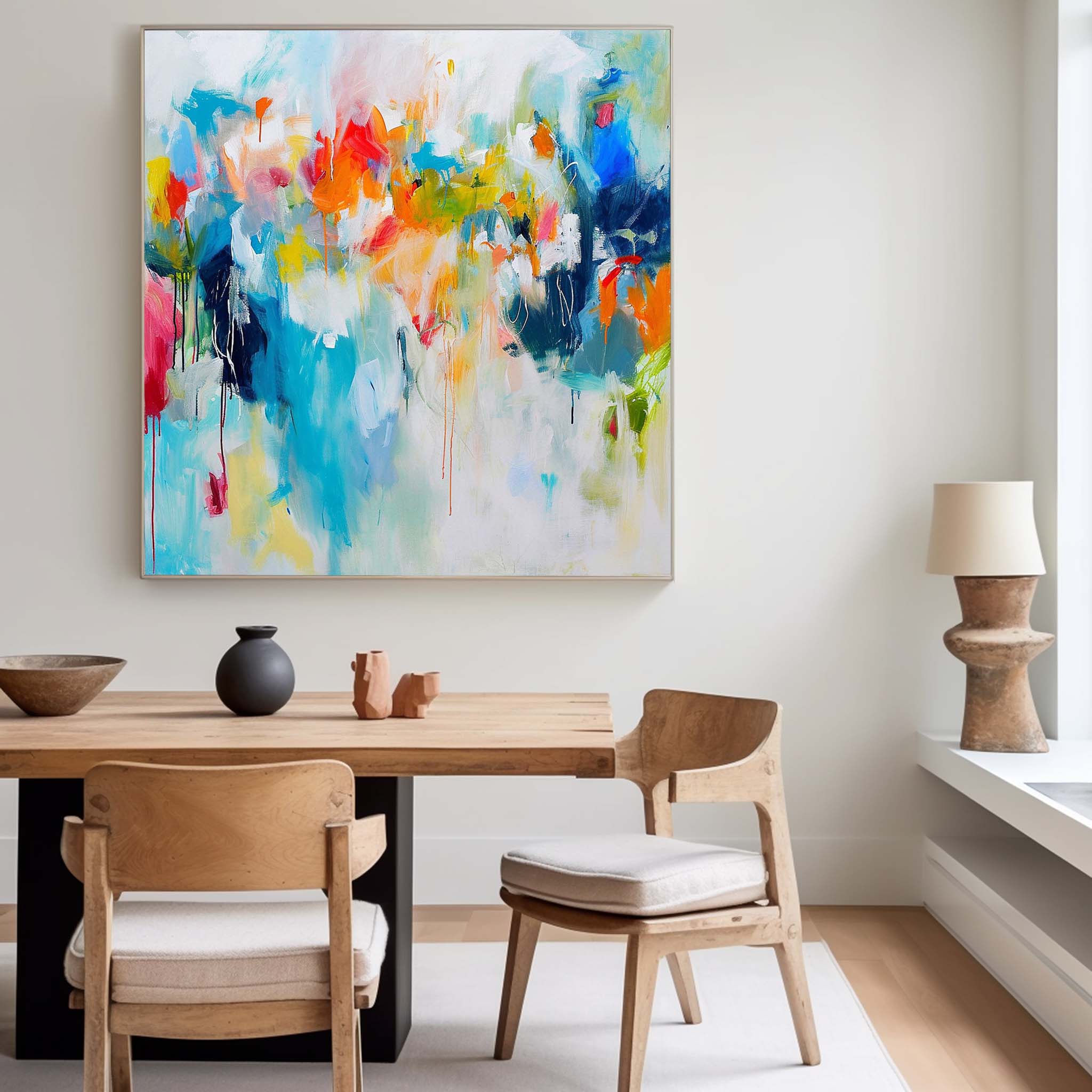 Wall Art Abstract Fluid Brushstroke Edgy