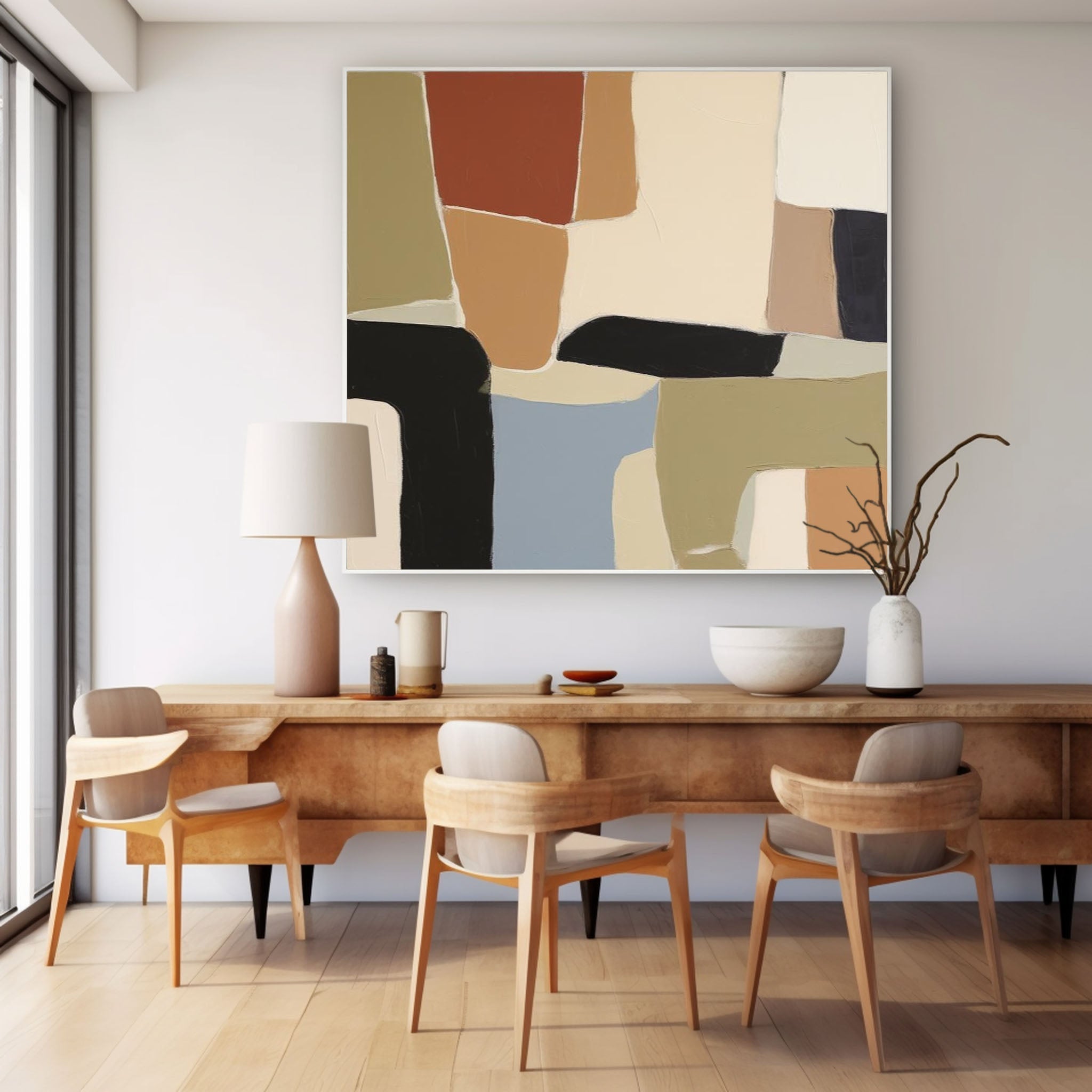 Wall Art Abstract Irregular Block Serene Calm