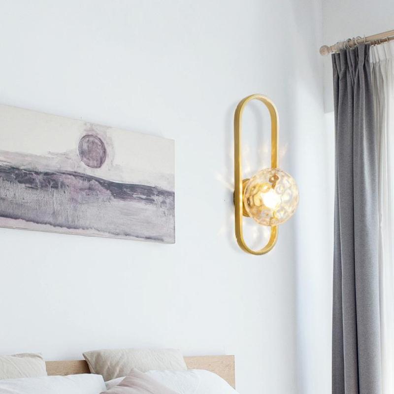 Valentina Modern Globe Bedside Wall Lamp Mount for Bedroom & Reading Room, Gold/Black - Neutralighting
