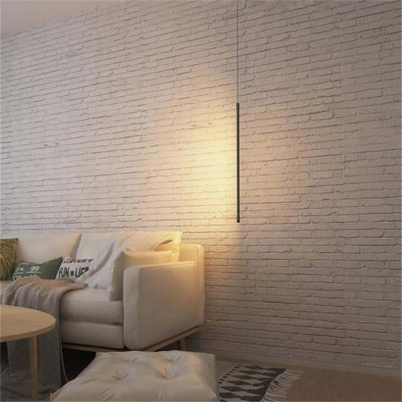Erix Minimalist Linear Pendant Light Bedside, Black - Neutralighting