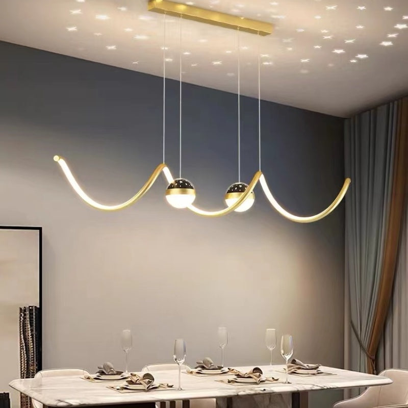 Arisha Nordic Globe Wavy Metal/Acrylic Pendant Light - Neutralighting