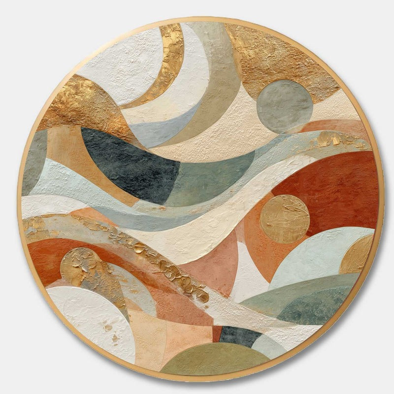Wall Art Minimalist 3D Gold Geometric Waves