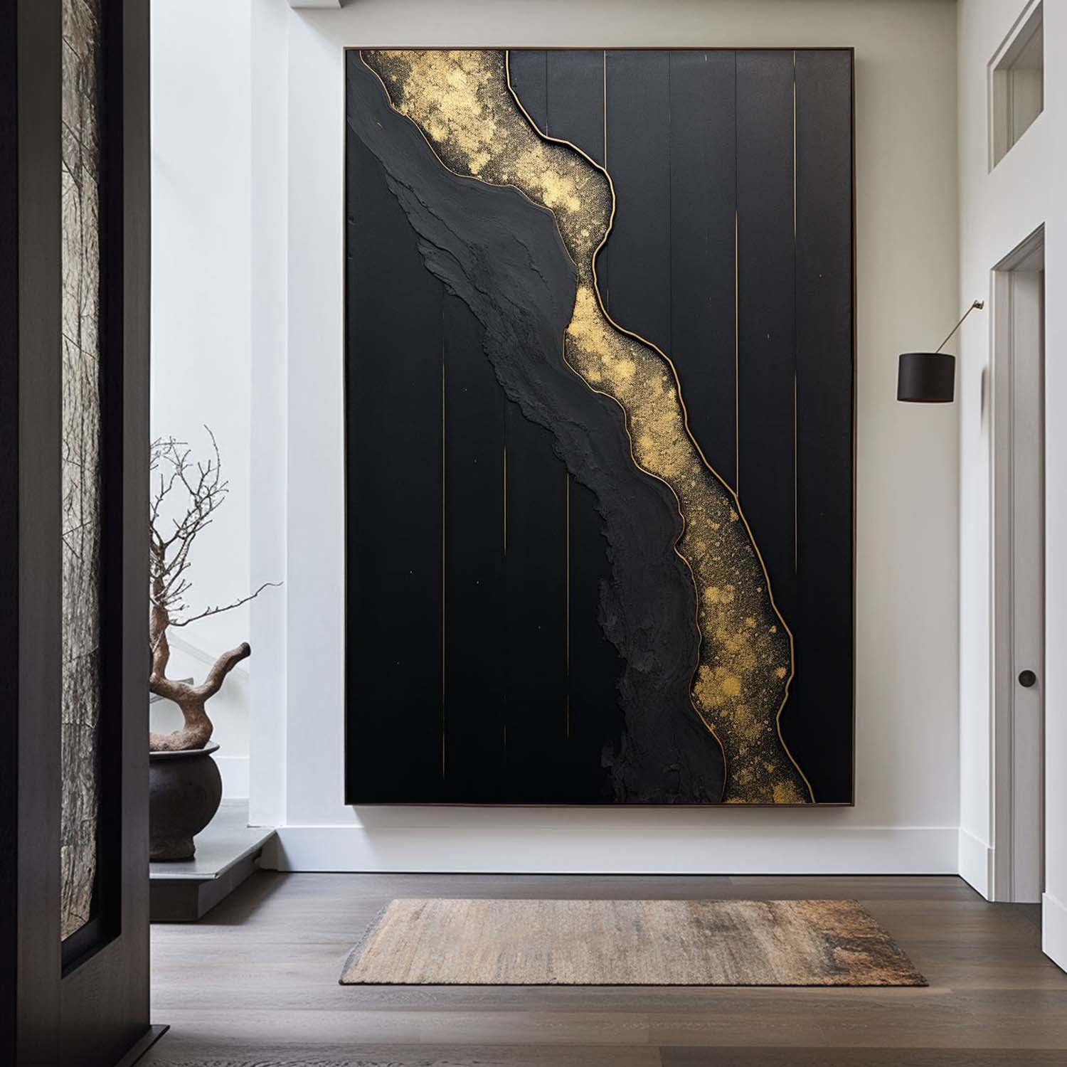Golden Vein on Black Art Print