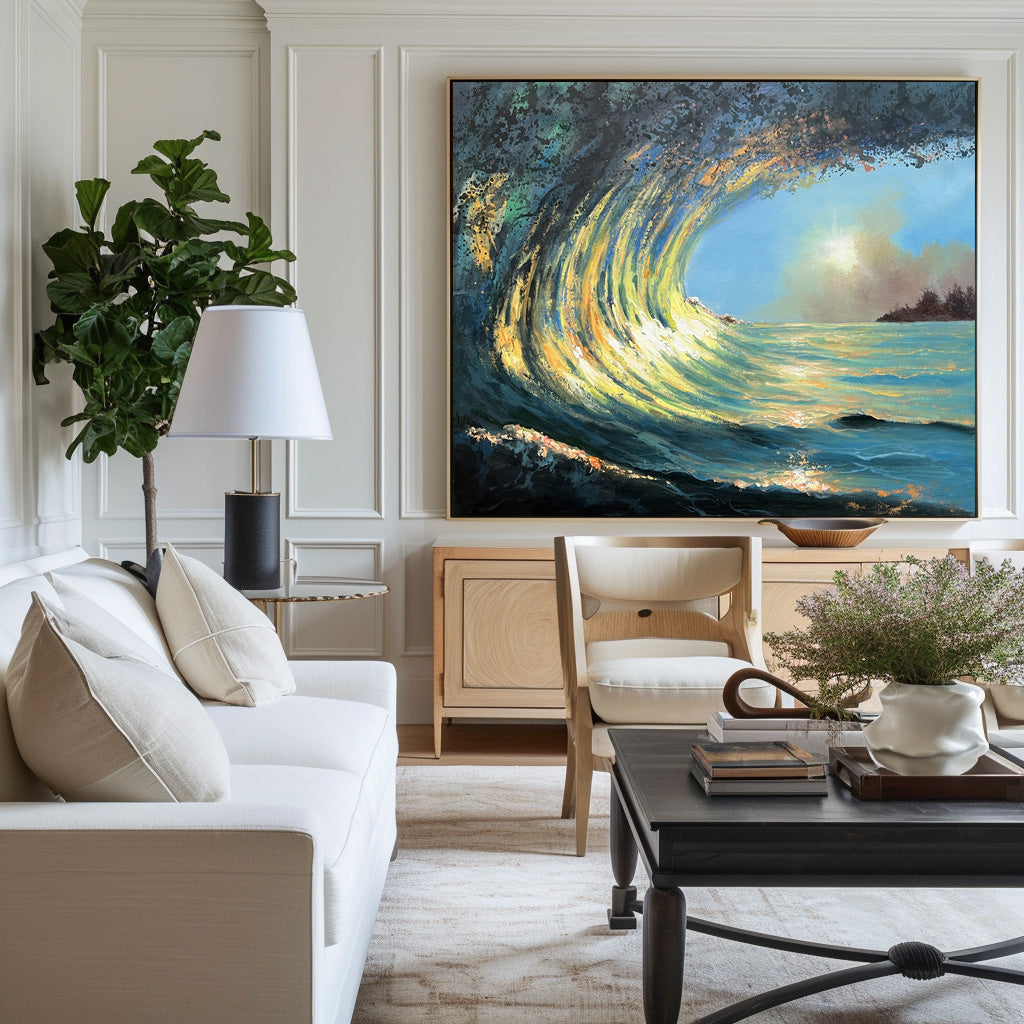 Sunrise And Wave Landscapes Painting ABSH43 - Neutralighting
