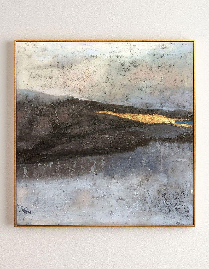 Abstract Black Gold Landscape Textured Wall Art