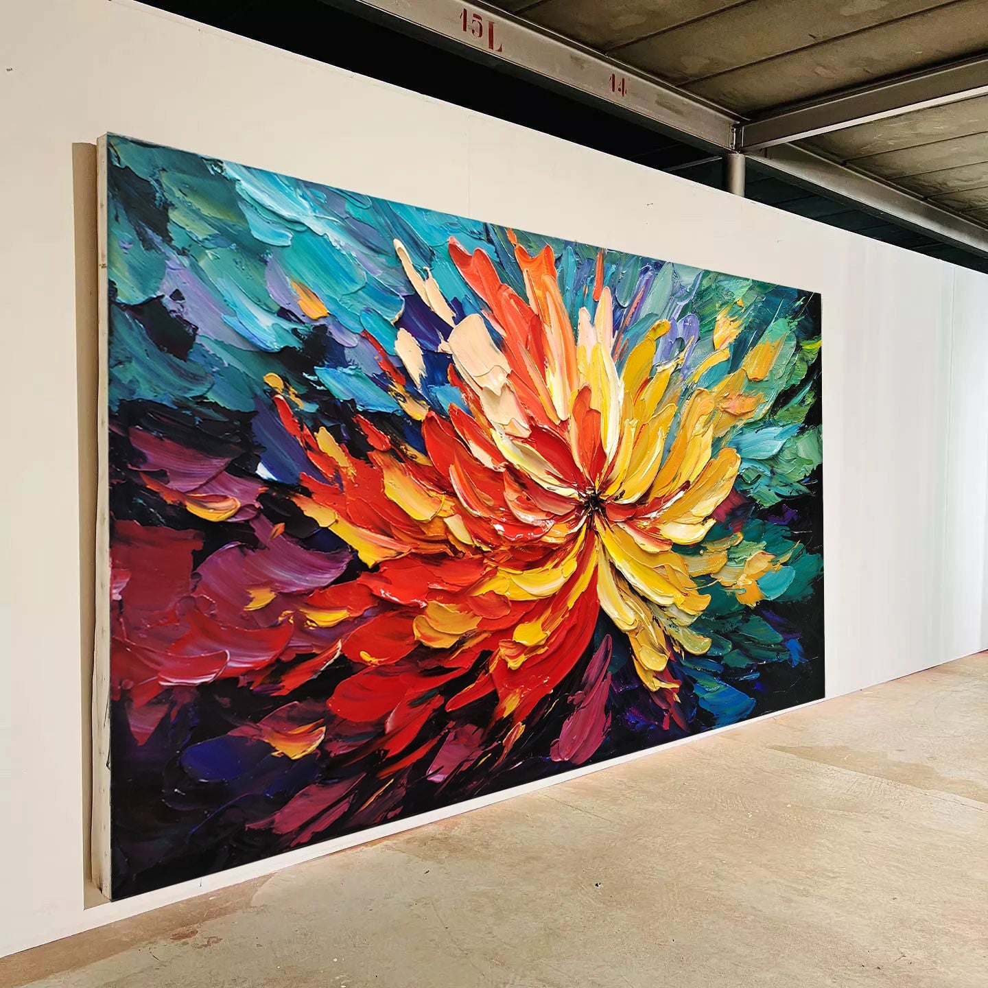 Vibrant Colorful Floral Textured Canvas Wall Art