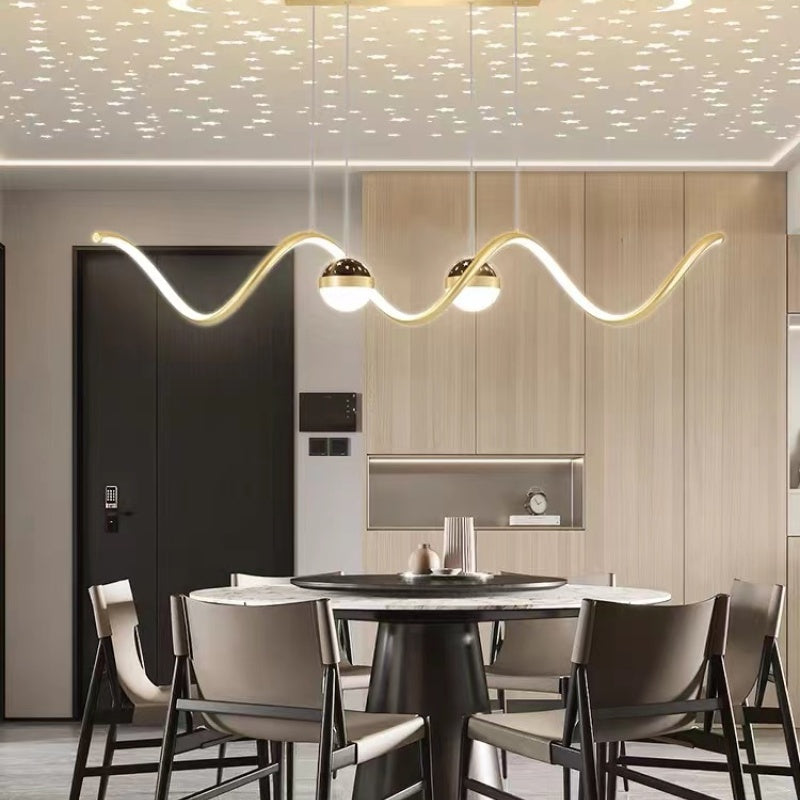 Arisha Nordic Globe Wavy Metal/Acrylic Pendant Light - Neutralighting