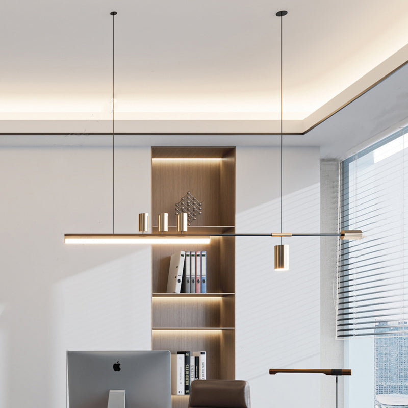 Arisha Modern Minimalist Liner Pendant Light, Gold/Black 5 Head - Neutralighting