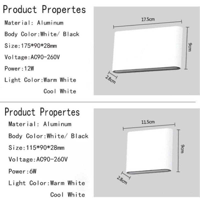 Bastro Modern Rectagulart Waterproof Outdoor Wall Lamp, Black/White - Neutralighting