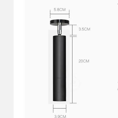 Aria Modern Long Tube Spotlight, Metal, Black/White - Neutralighting