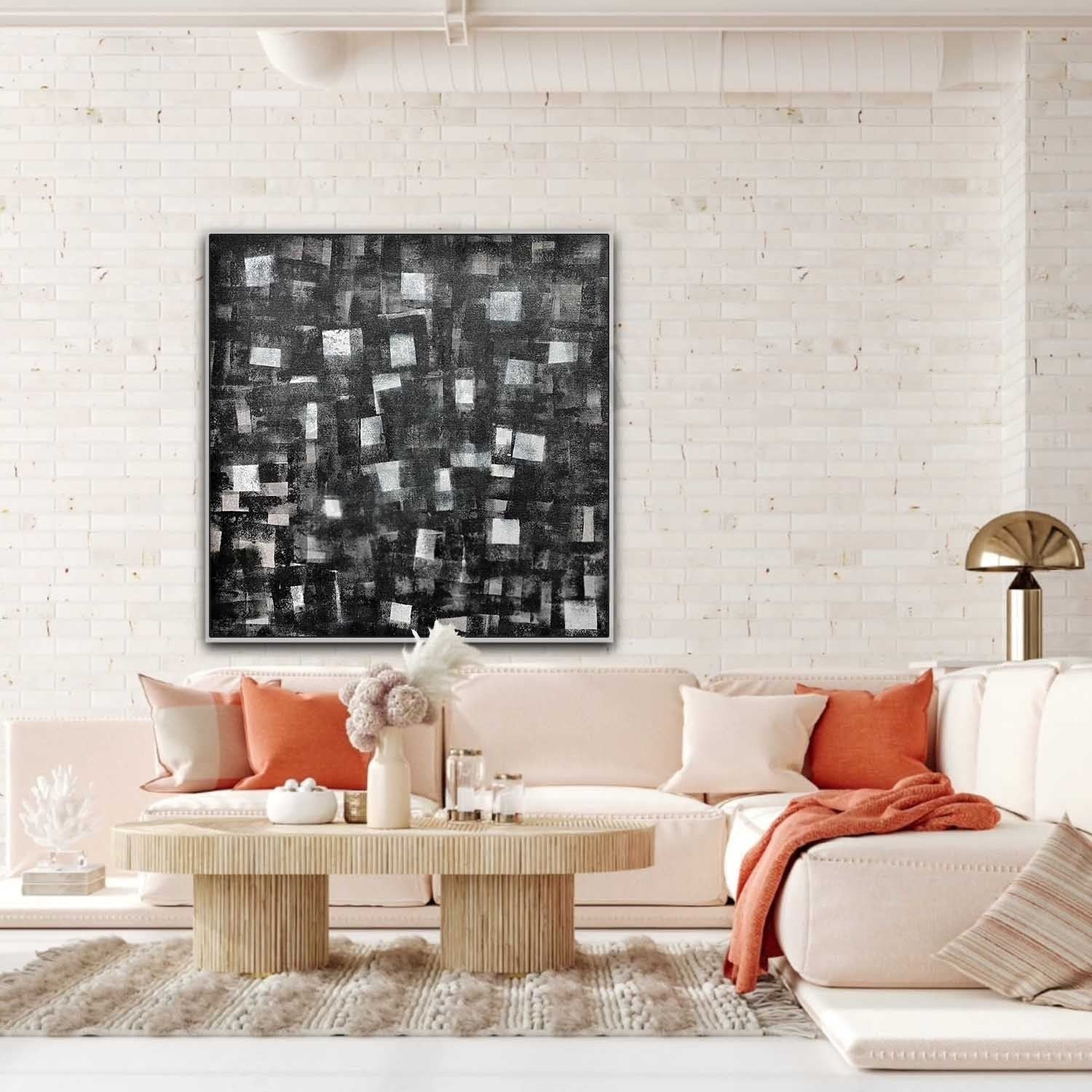 Wall art Monochrome Square Mosaic Painting