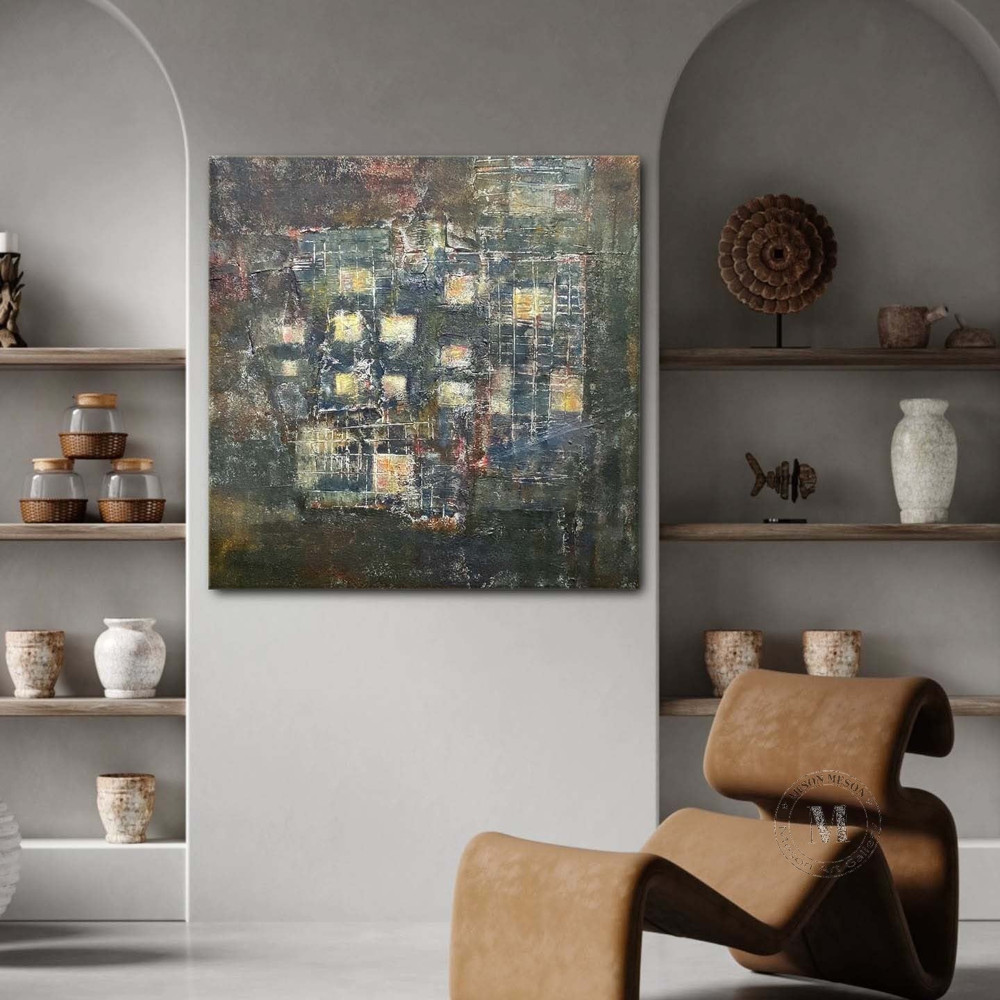 Wall Art Square Abstract Cityscape
