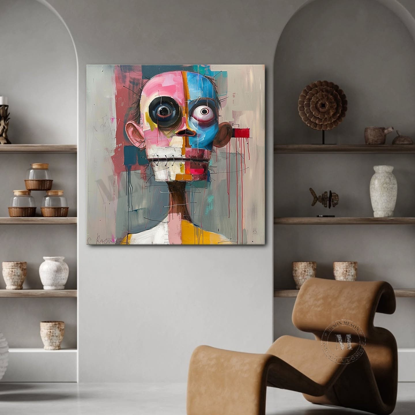 Wall Art Square Expressionist Portrait