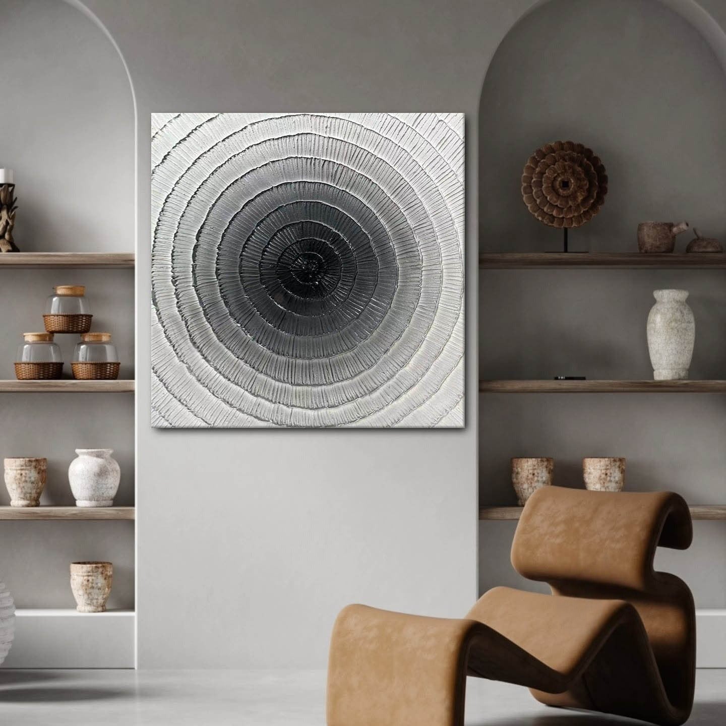 Wall Art Square 3D Concentric Circle