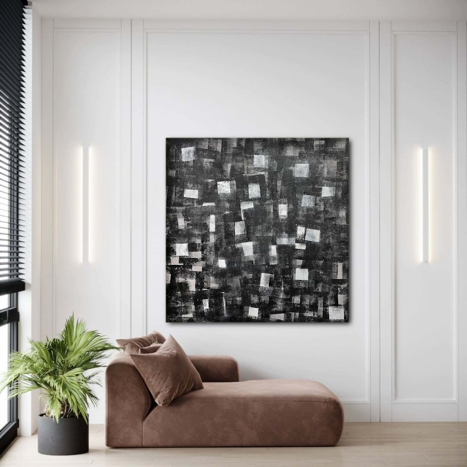 Wall art Monochrome Square Mosaic Painting