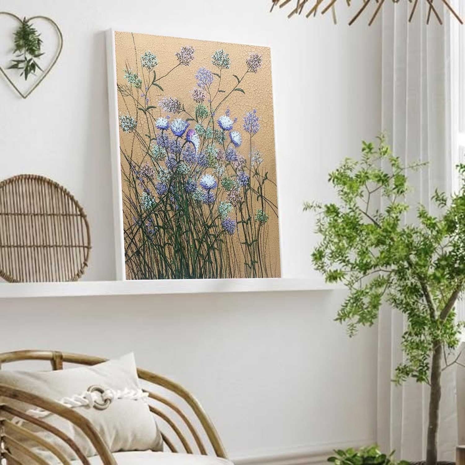 Wall Art Wildflower Meadow Crackle