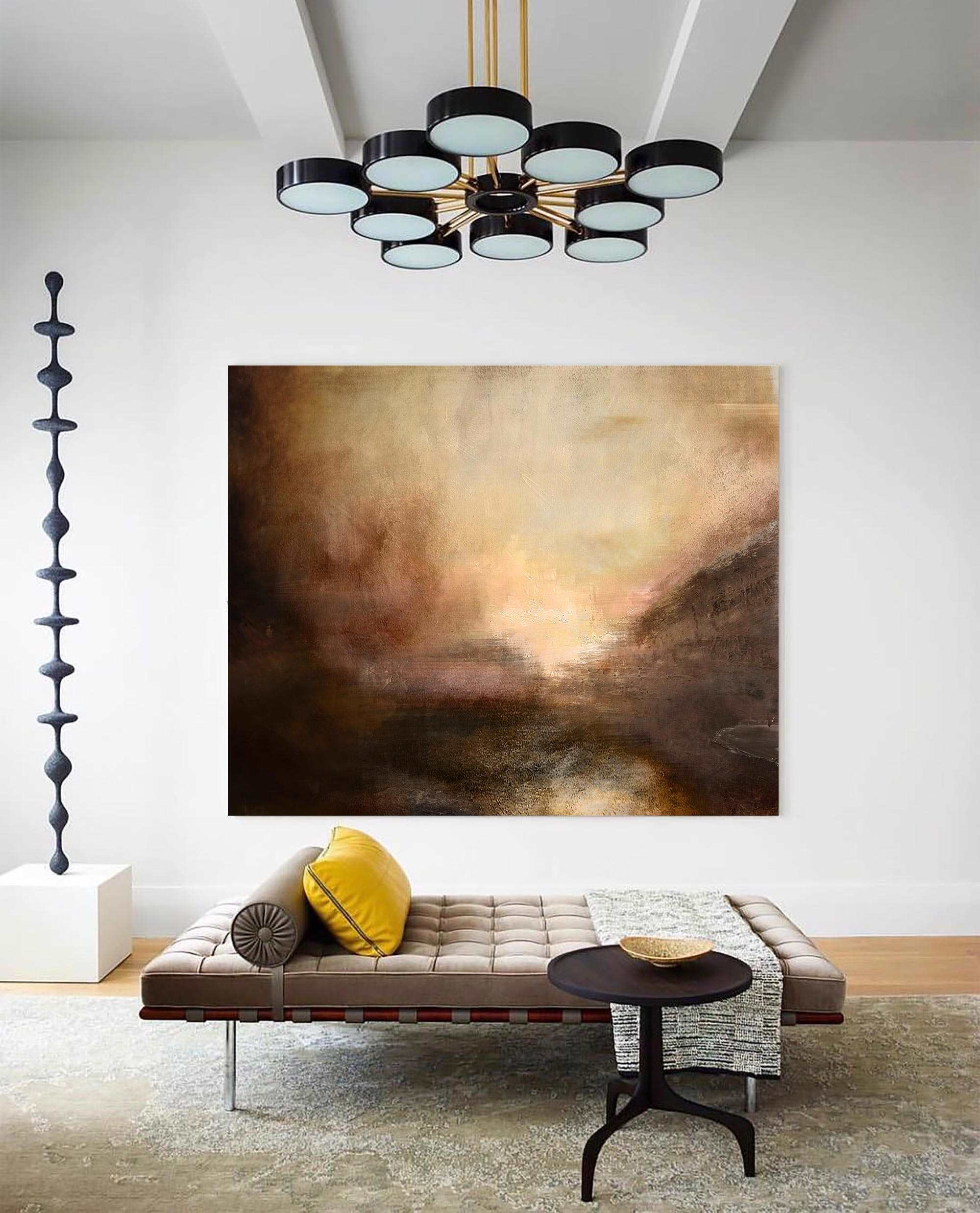 Abstract Coastal Painting ABSH49 - Neutralighting