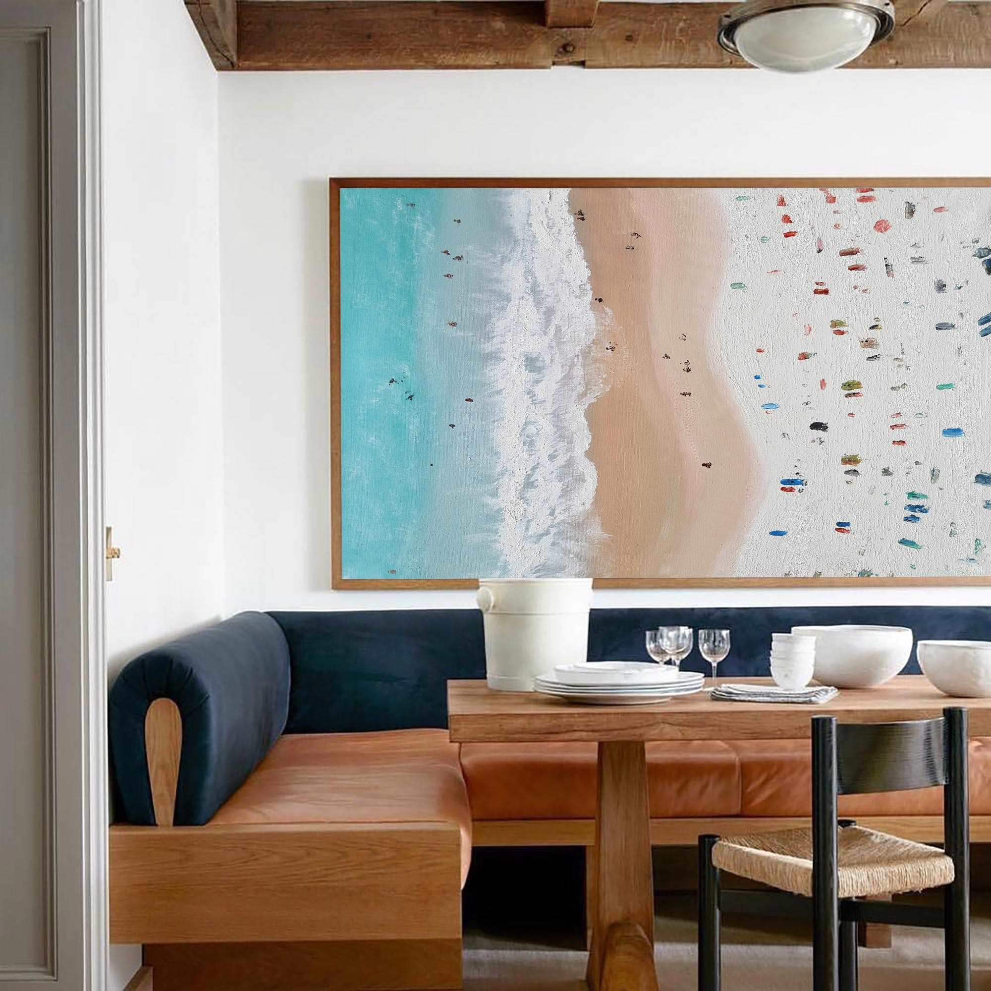 Coastal Beach Abstract Hand‑Painted Multi‑Speckled Thick Textured Artwork