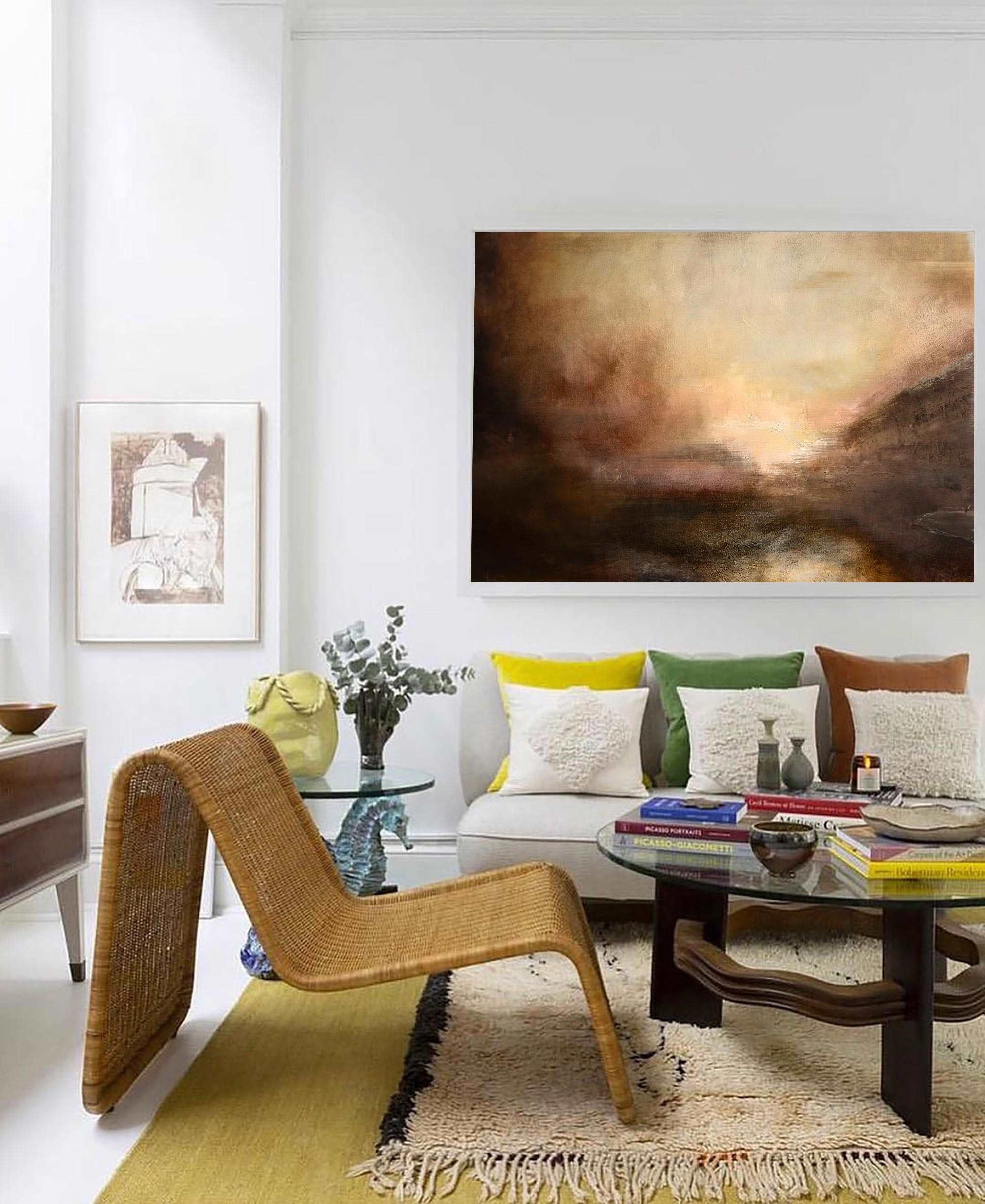Abstract Coastal Painting ABSH49 - Neutralighting