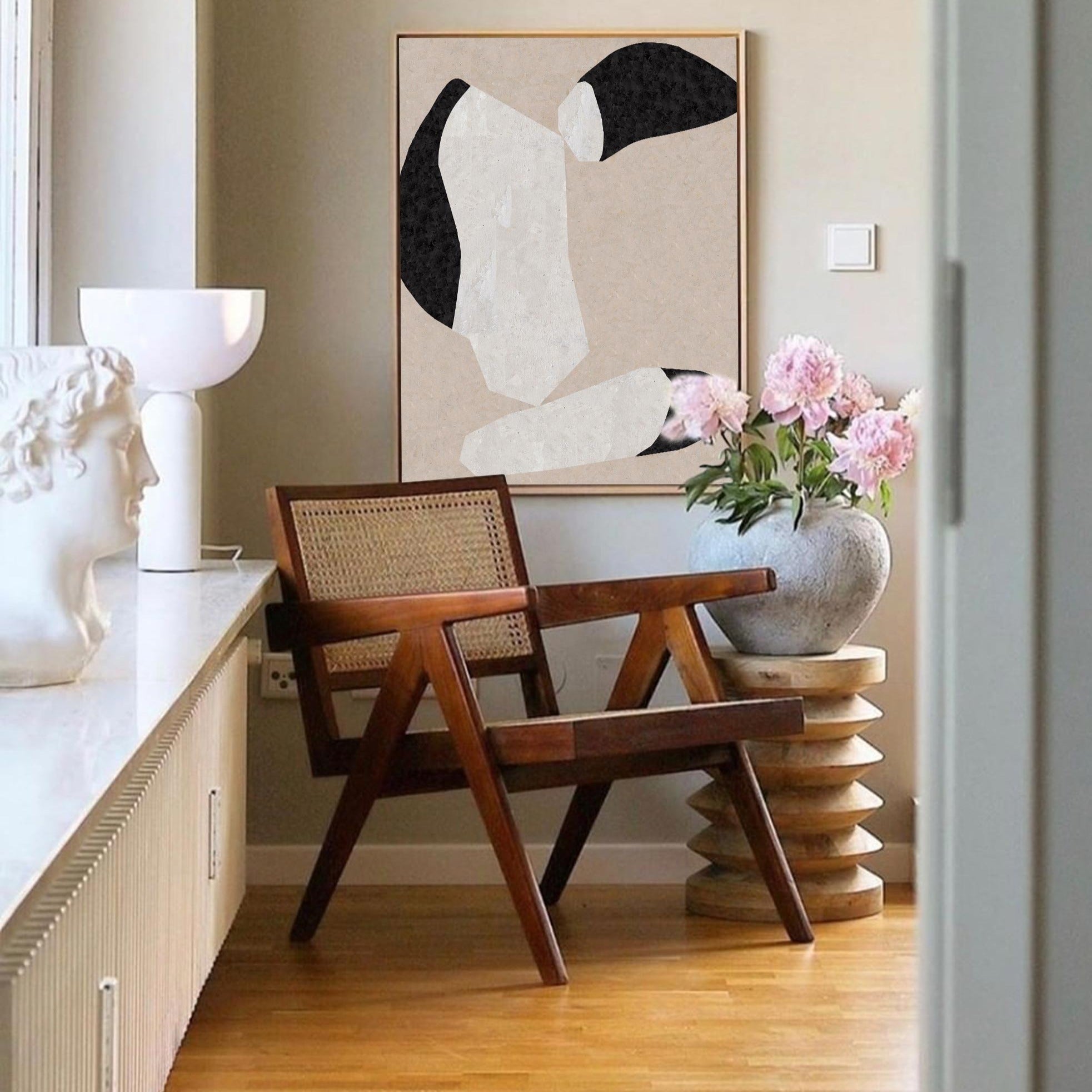 Beige Minimalist Abstract Painting ABAV197 - Neutralighting