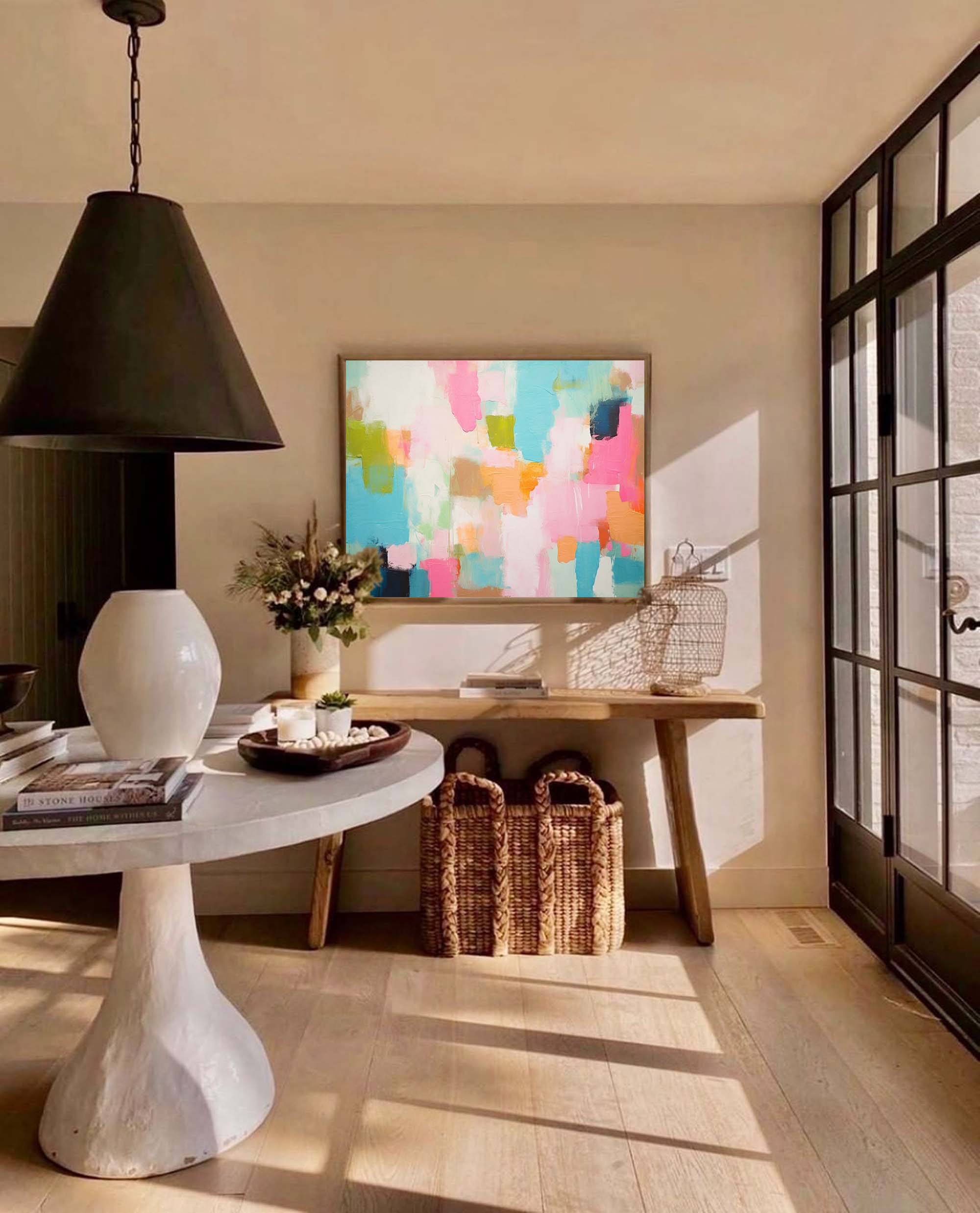 Wall Art Abstract Elegant Neutral Graffiti