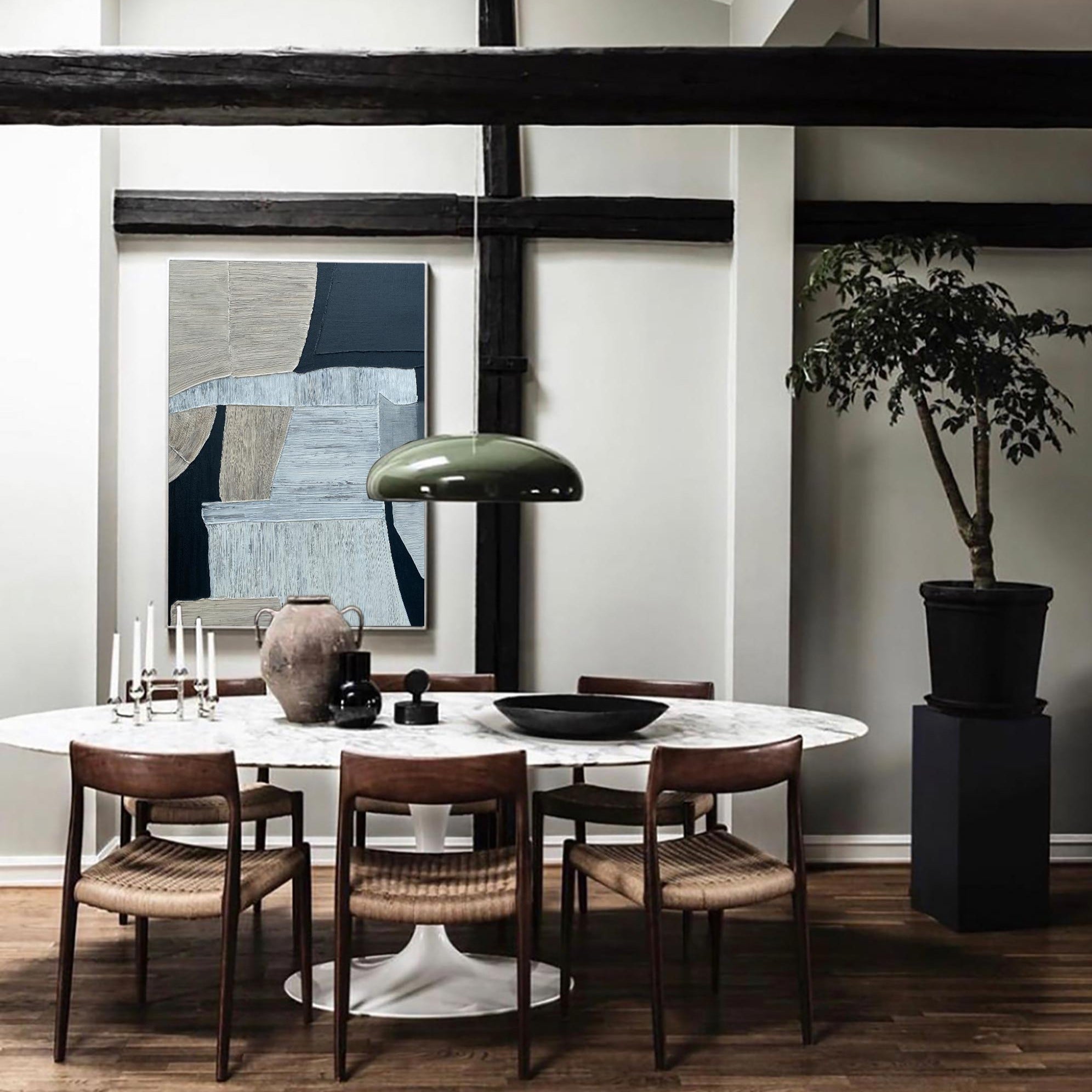 Black And Grey Abstract Painting ABAV209 - Neutralighting