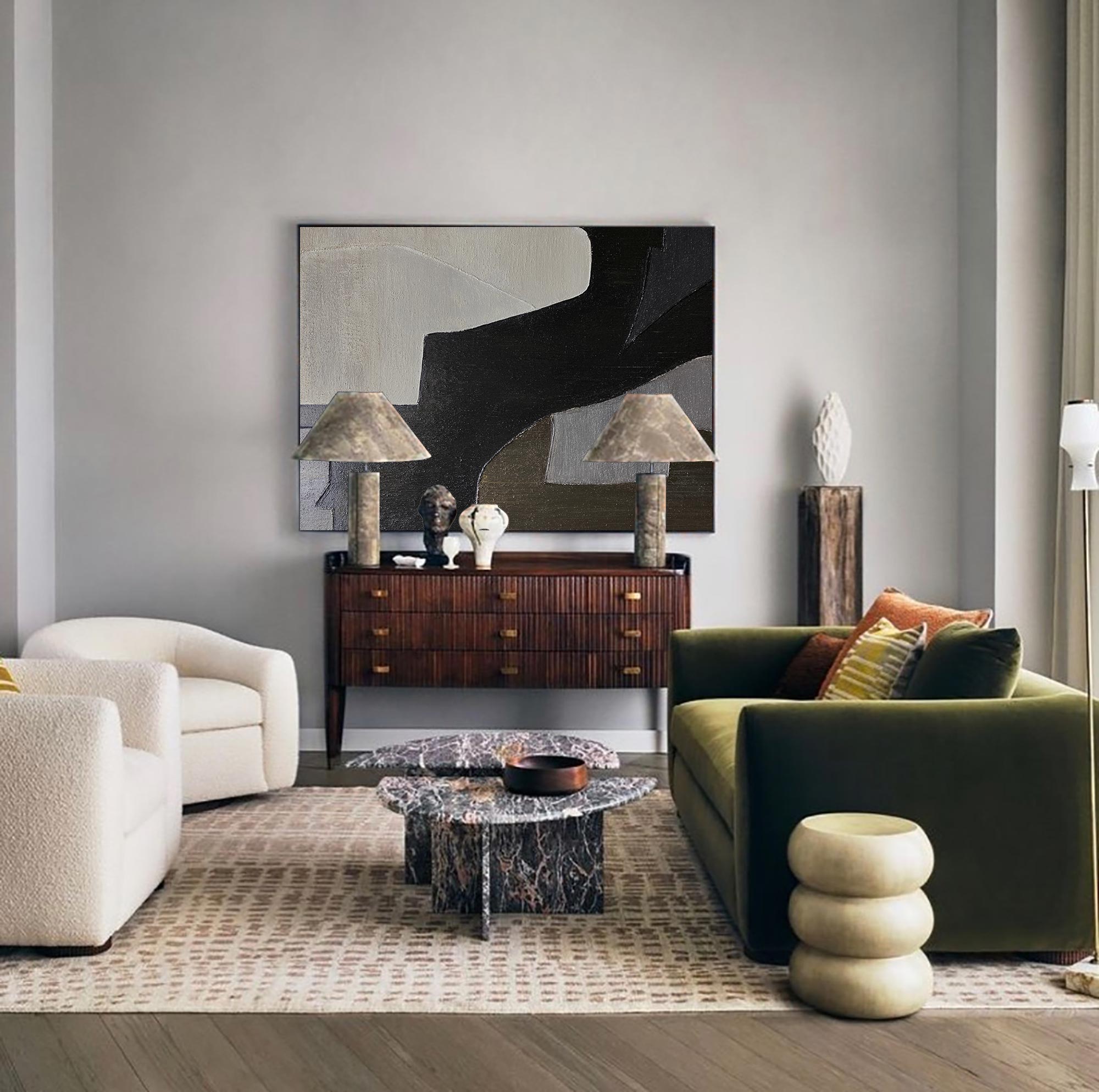Black And Grey Abstract Painting