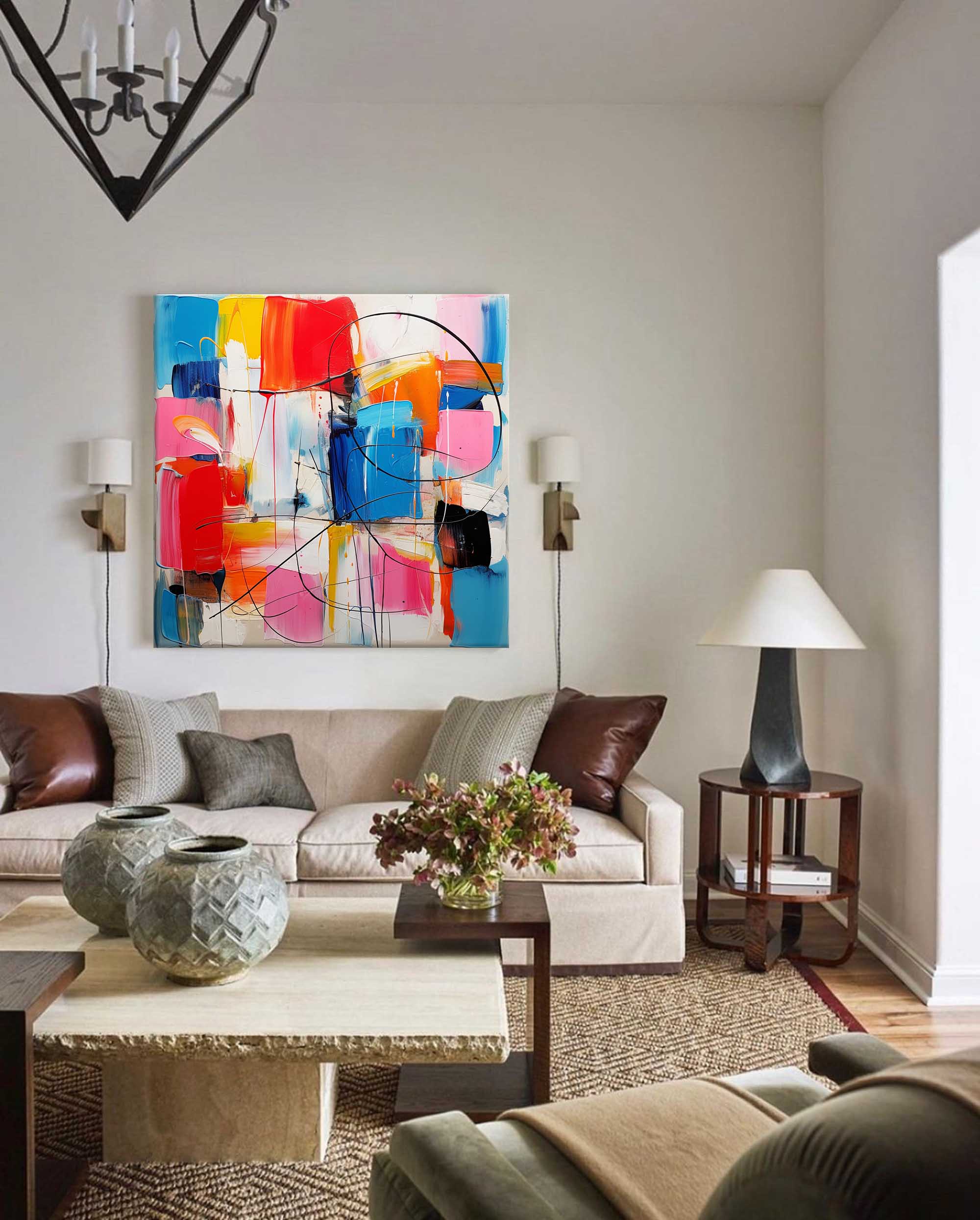 Abstract Canvas Art AB222 - Neutralighting