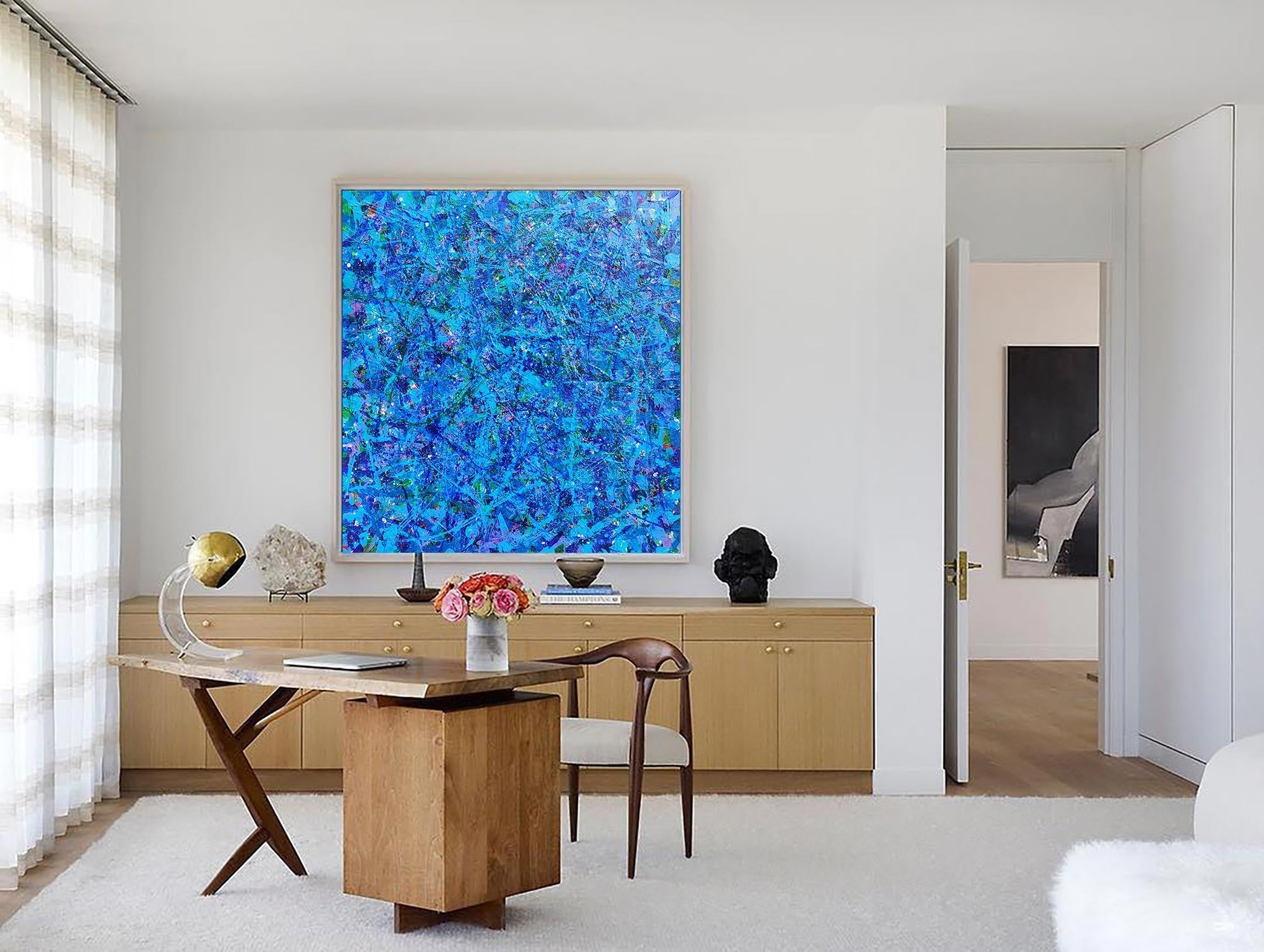 Blue Square Abstract Art 47'' X 47'' IS84 - Neutralighting