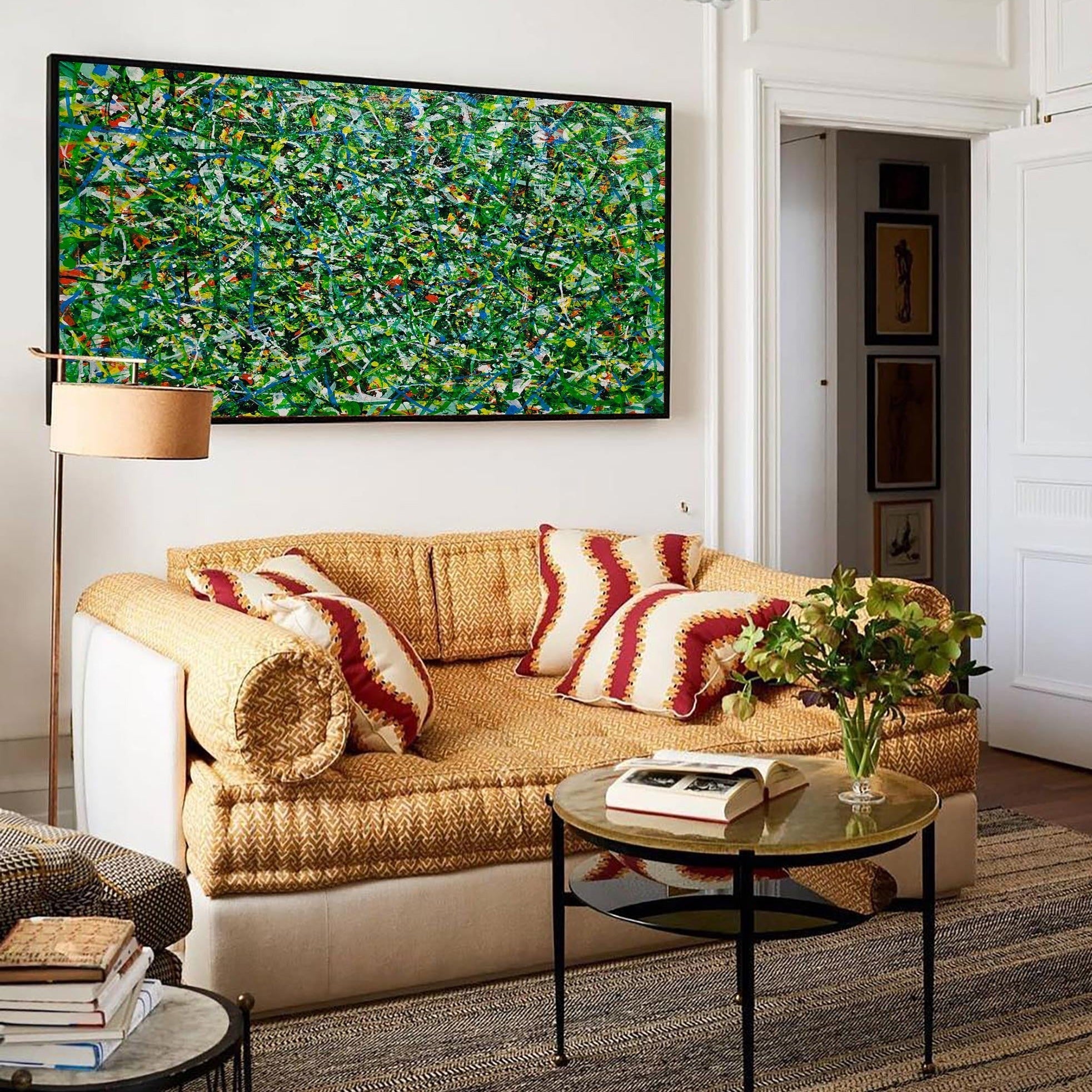 Celeste Teal Abstract Canvas Wall Art