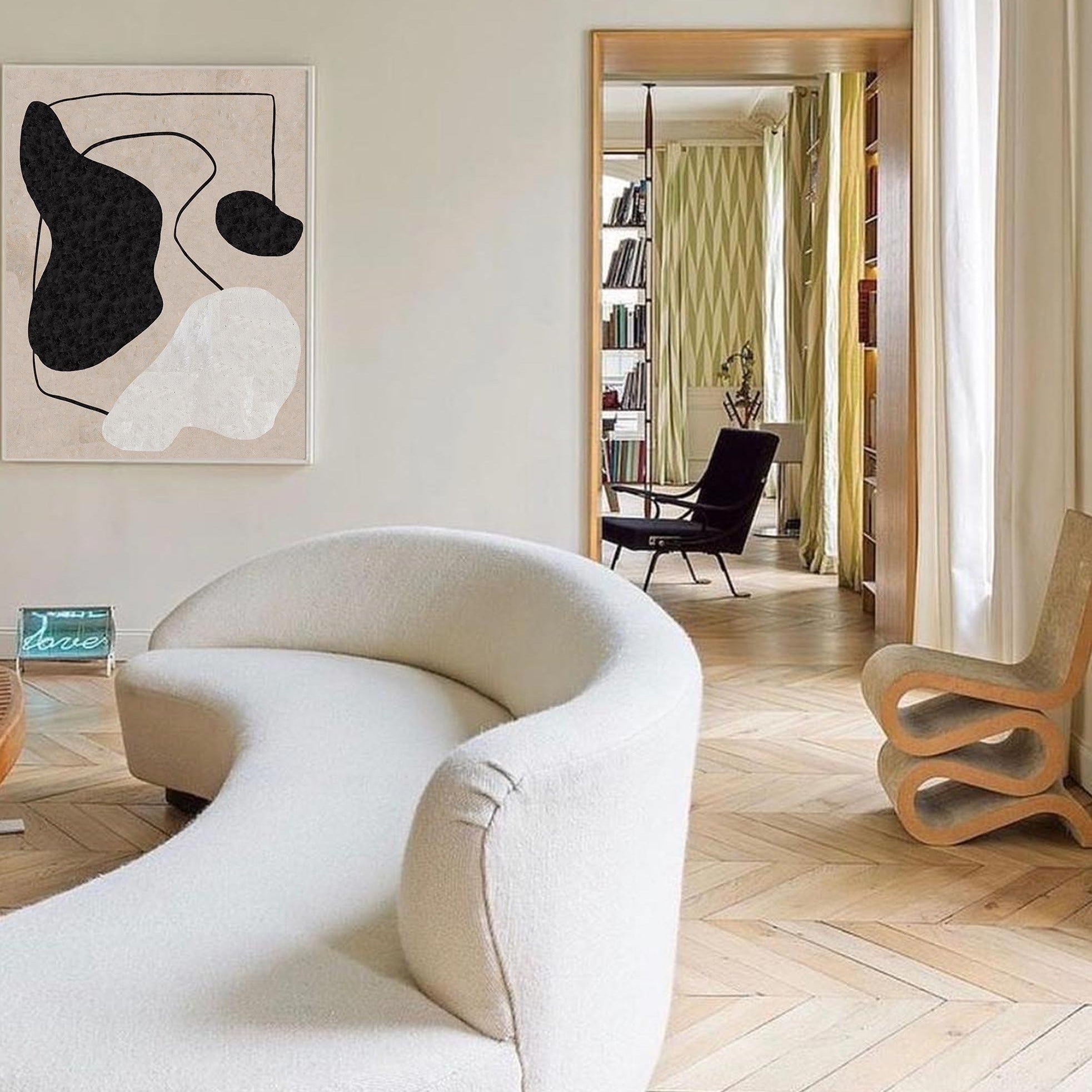 Beige Minimalist Abstract Painting ABAV196 - Neutralighting