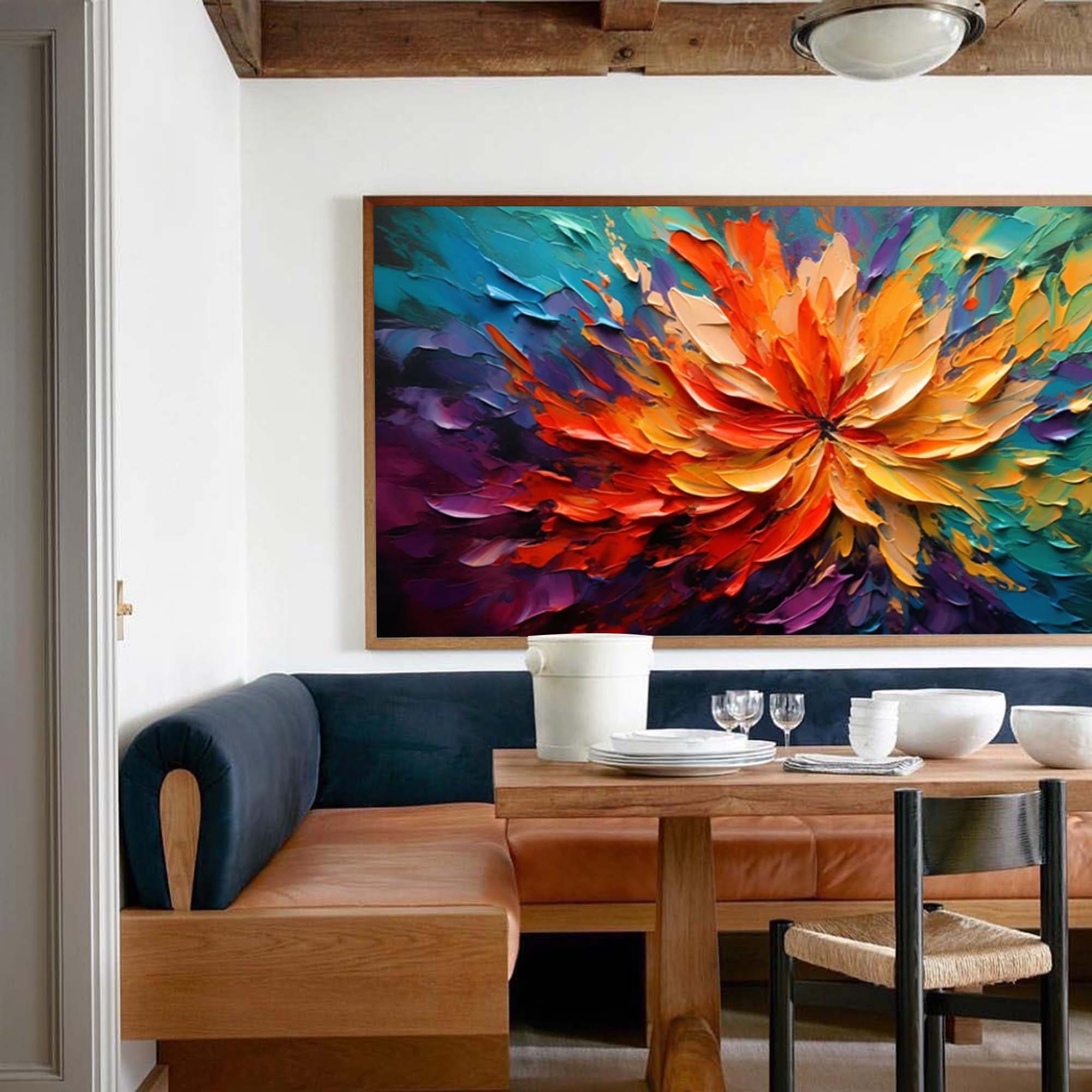 Wall Art Impasto Vibrant Floral Bloom
