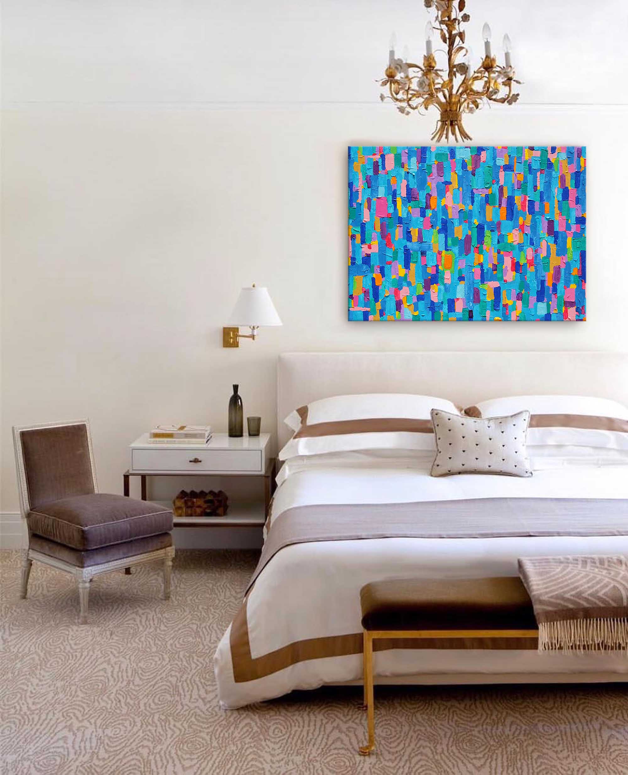 Wall Art Abstract Vibrant Pop Impasto
