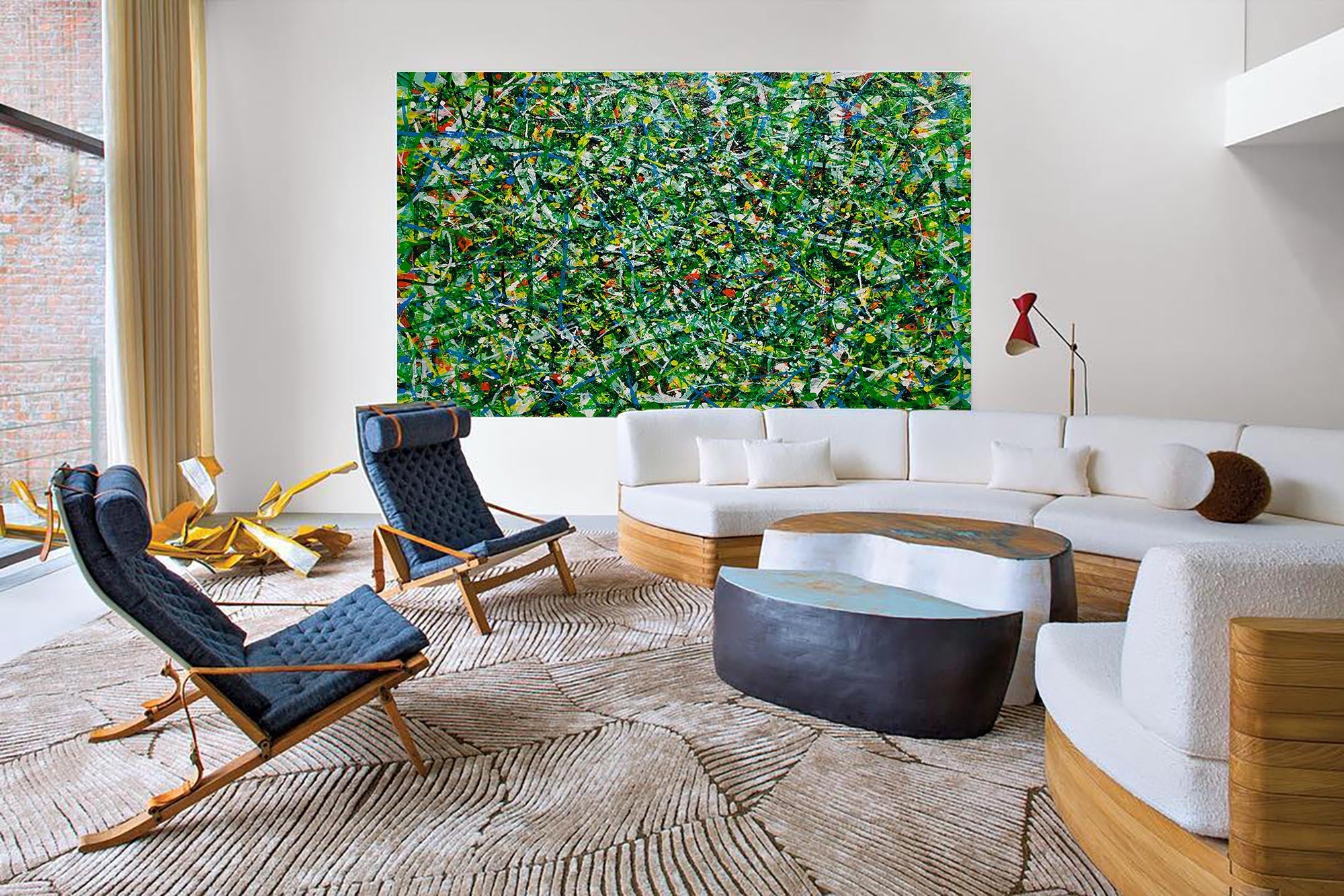 Celeste Teal Abstract Canvas Wall Art