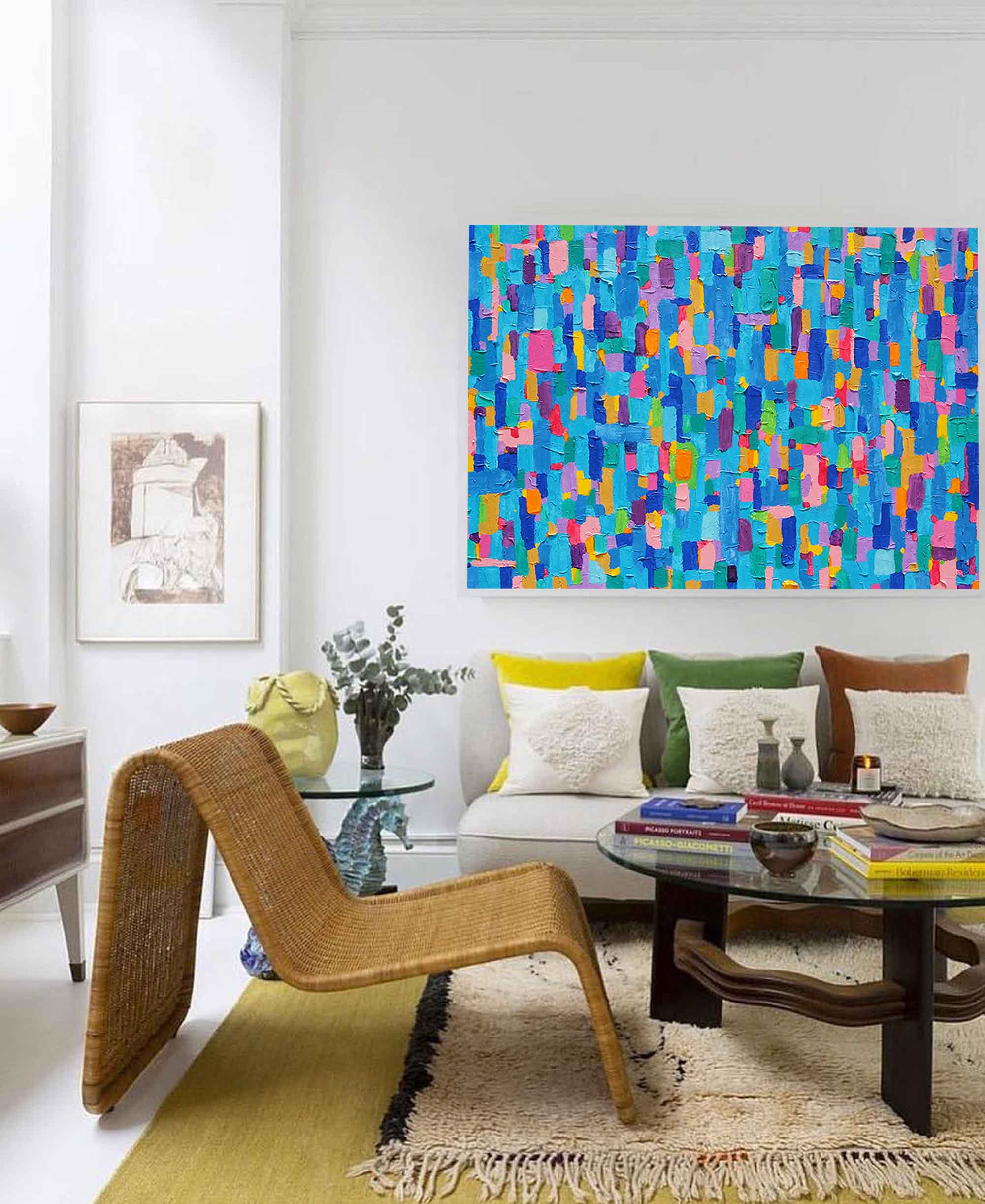 Wall Art Abstract Vibrant Pop Impasto