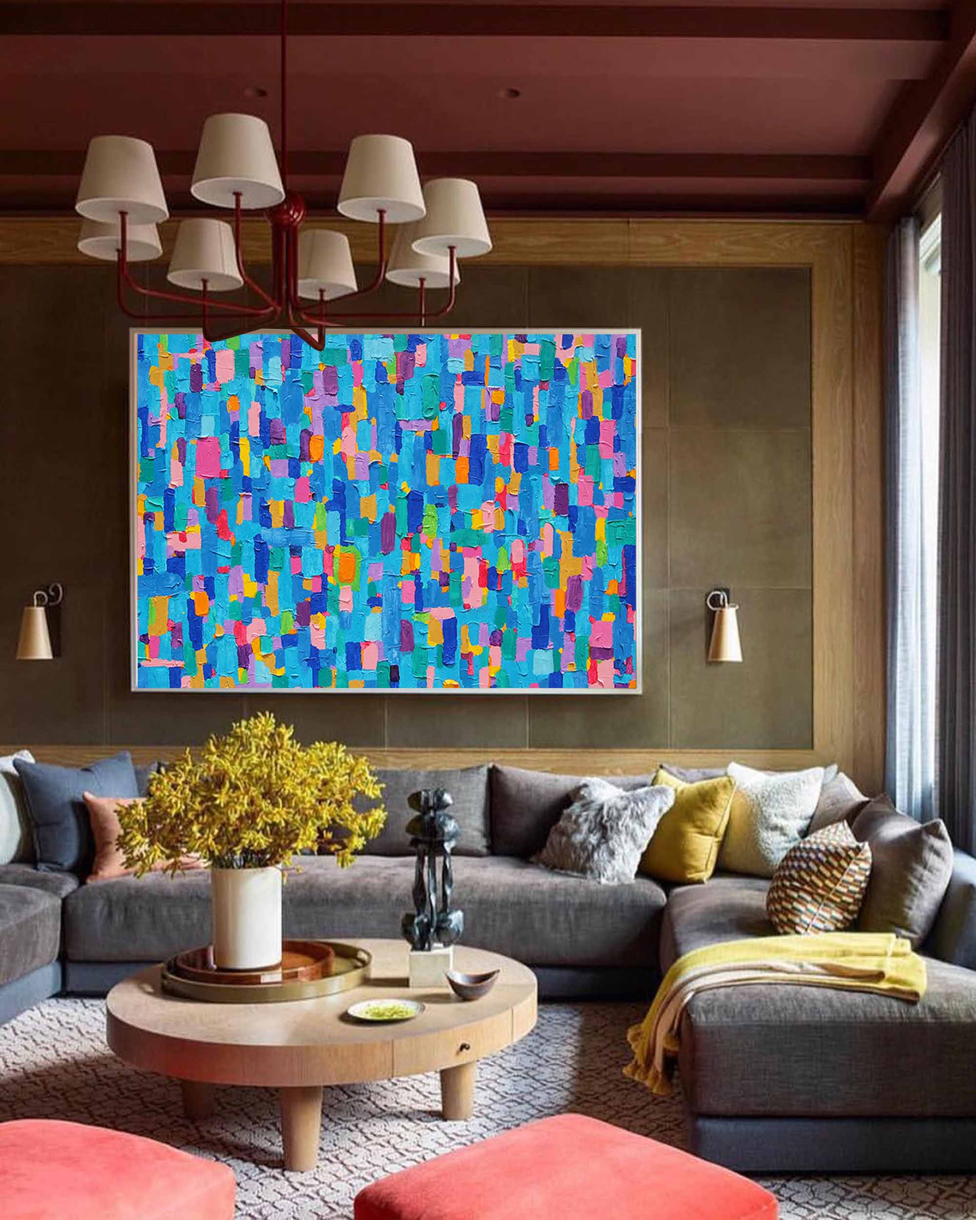 Wall Art Abstract Vibrant Pop Impasto