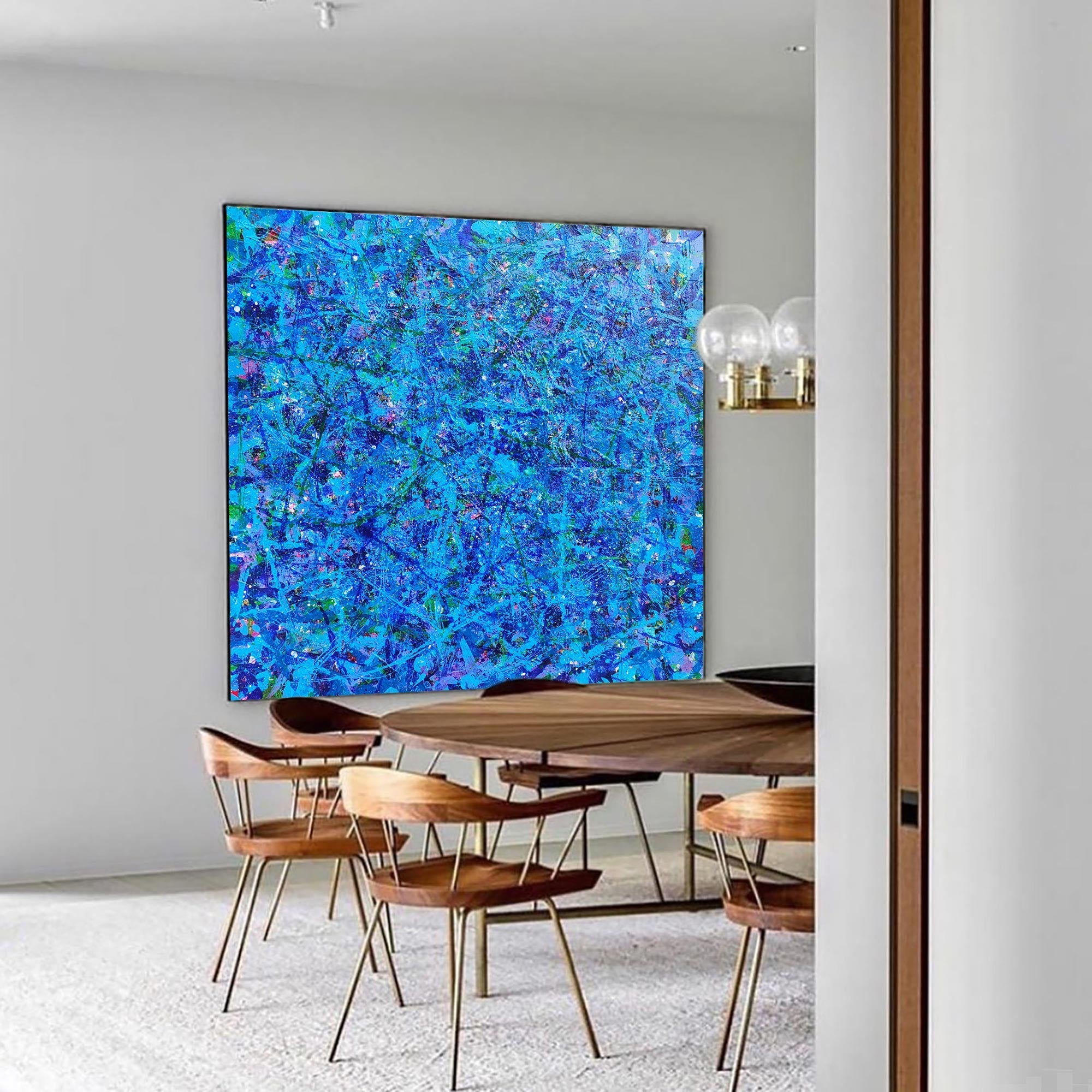 Blue Square Abstract Art 47'' X 47'' IS84 - Neutralighting